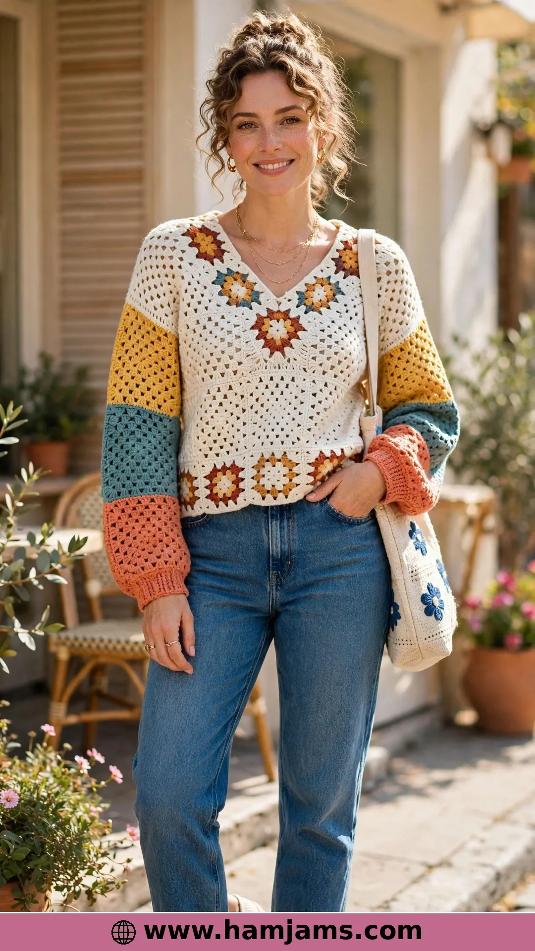 The V-Neck Classic With Colour-Blocked Sleeves