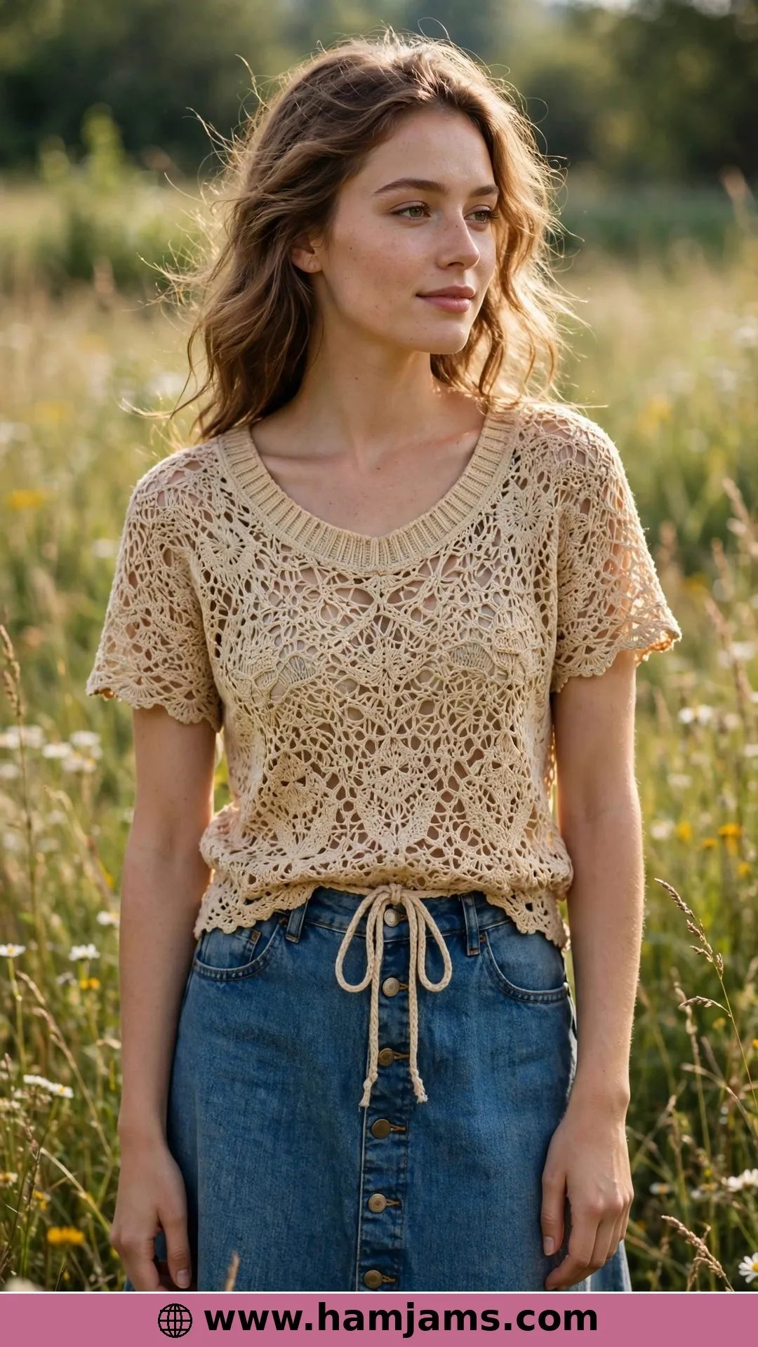 The Second Star Lace Tee With a Drawstring Waist