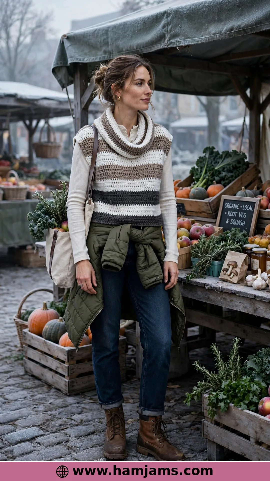 The Three-Colour Cowl Sweater Vest