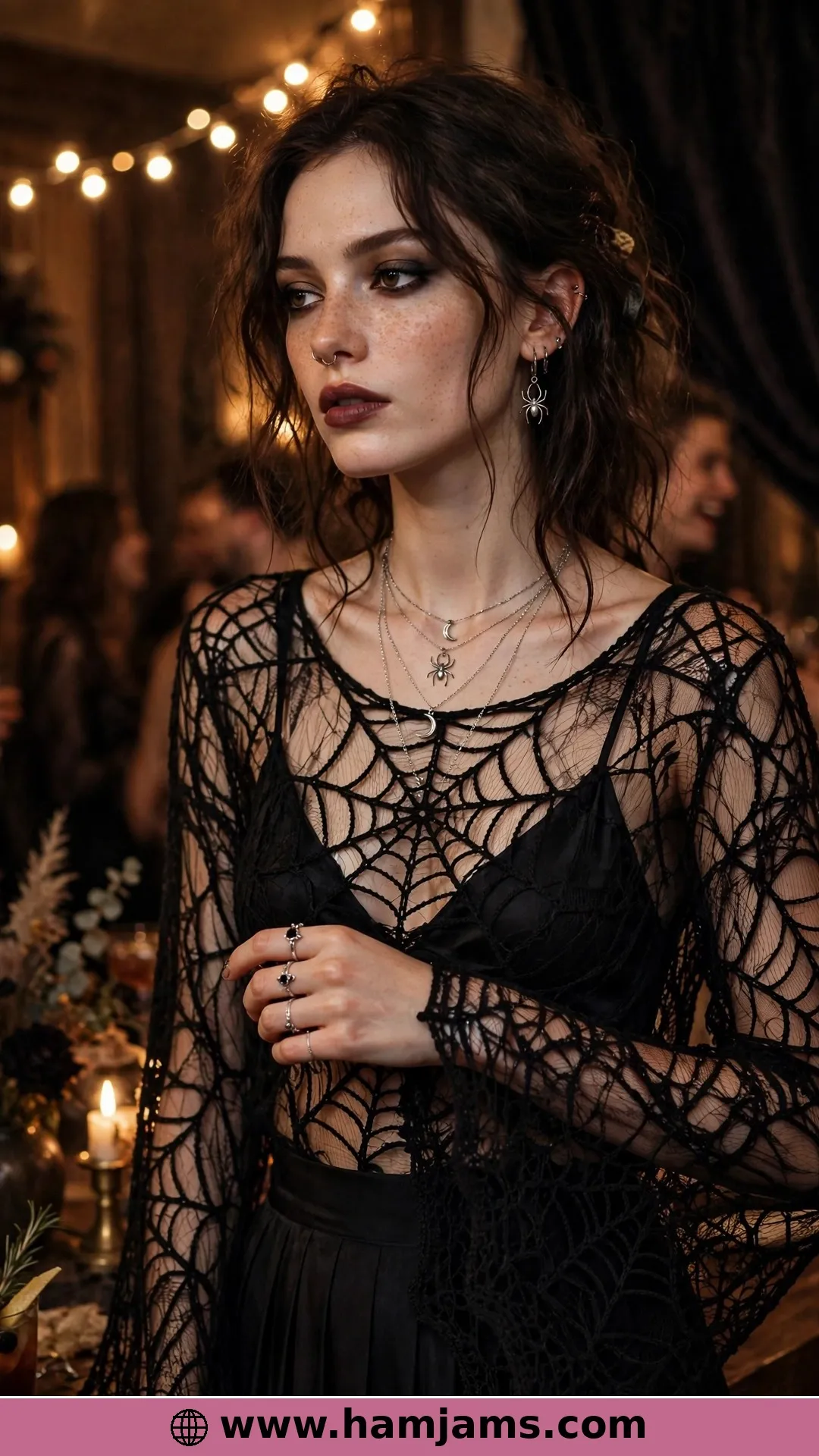 A Gauzy Spiderweb Top for Party Night