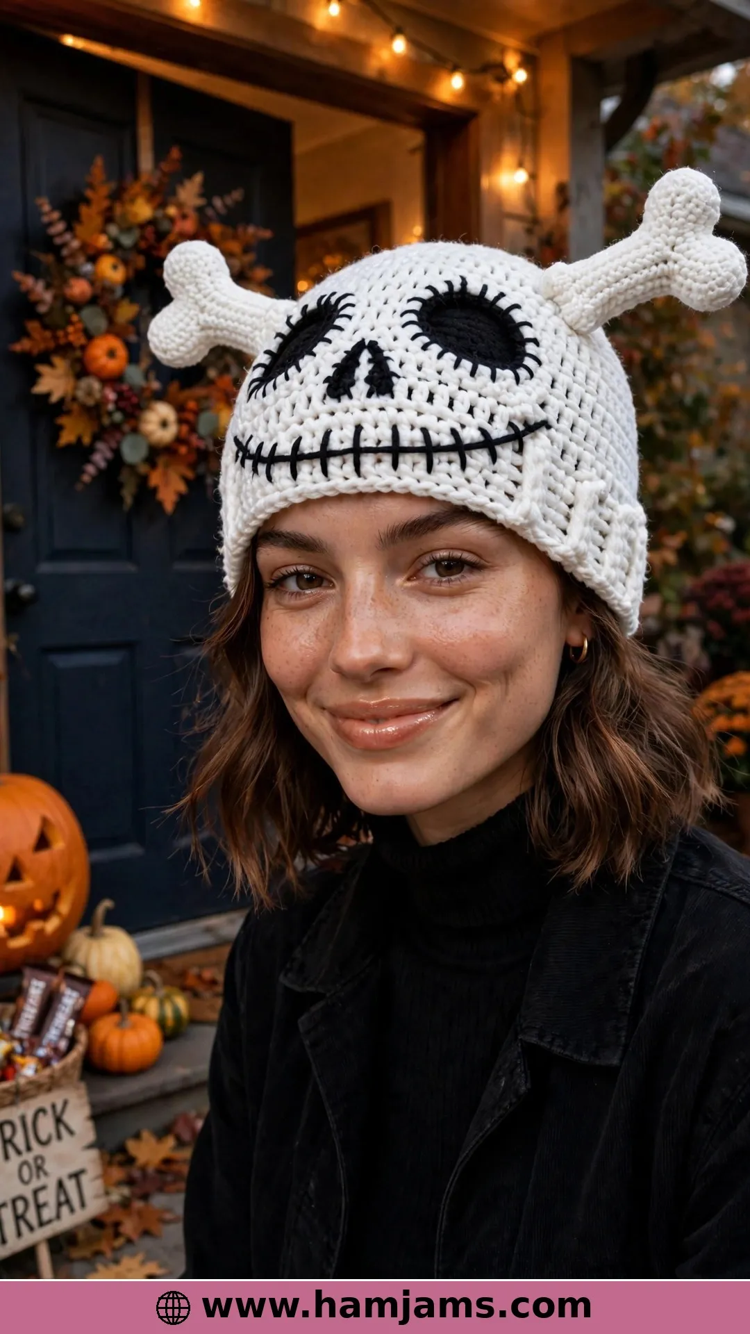 A Skeleton Hat With Pop-Up Bone Ears