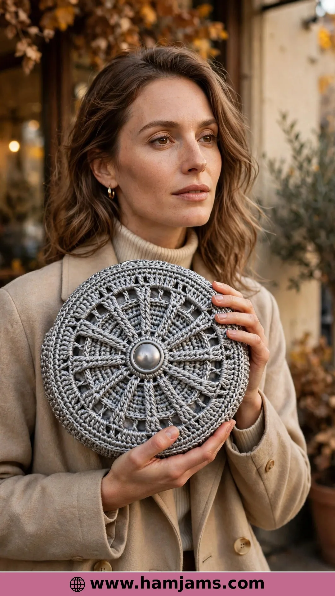 A Round "Silver Dollar" Bag With Spoked Faces