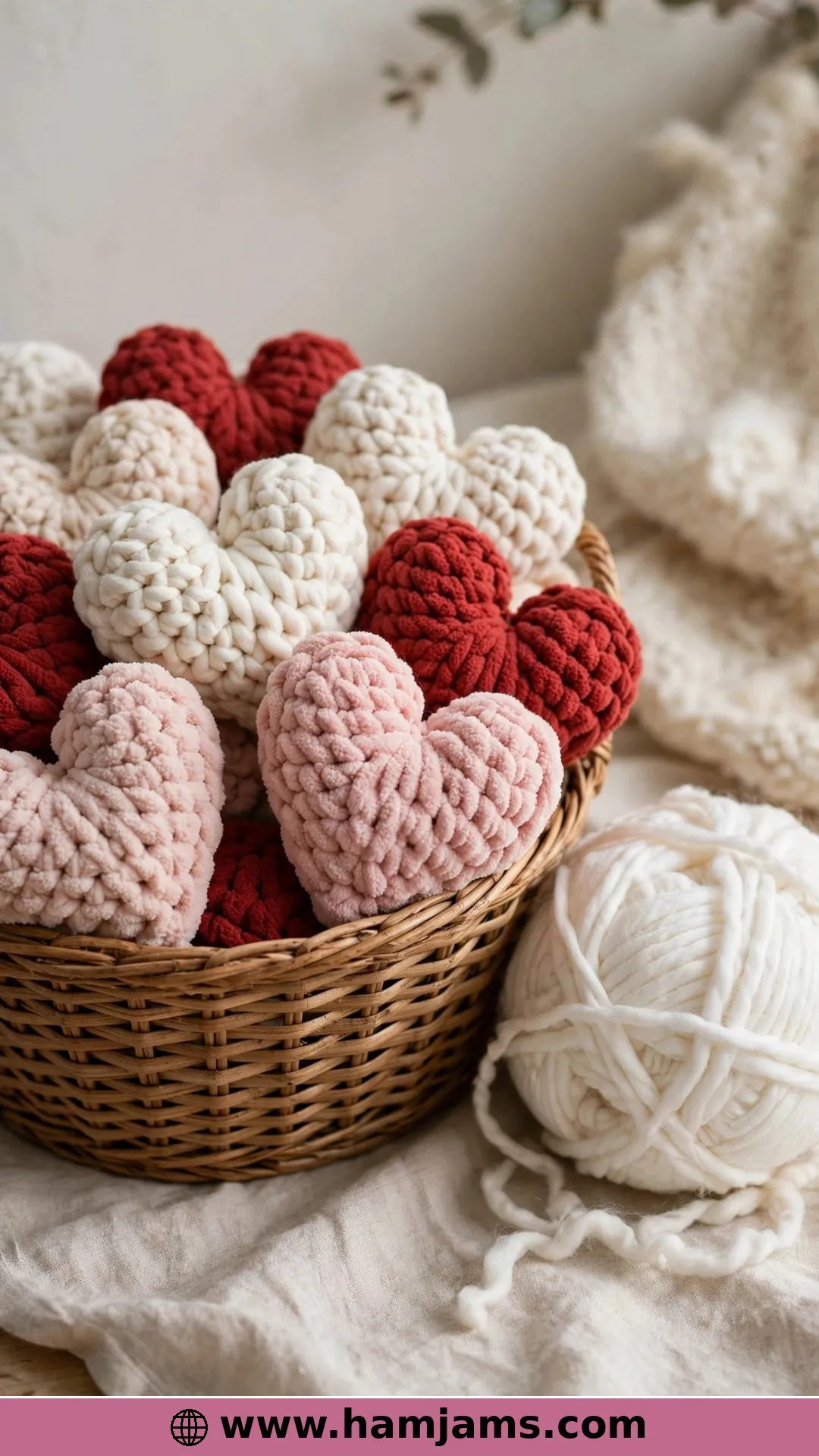 Fluffy Hearts in Chunky Snow Yarn