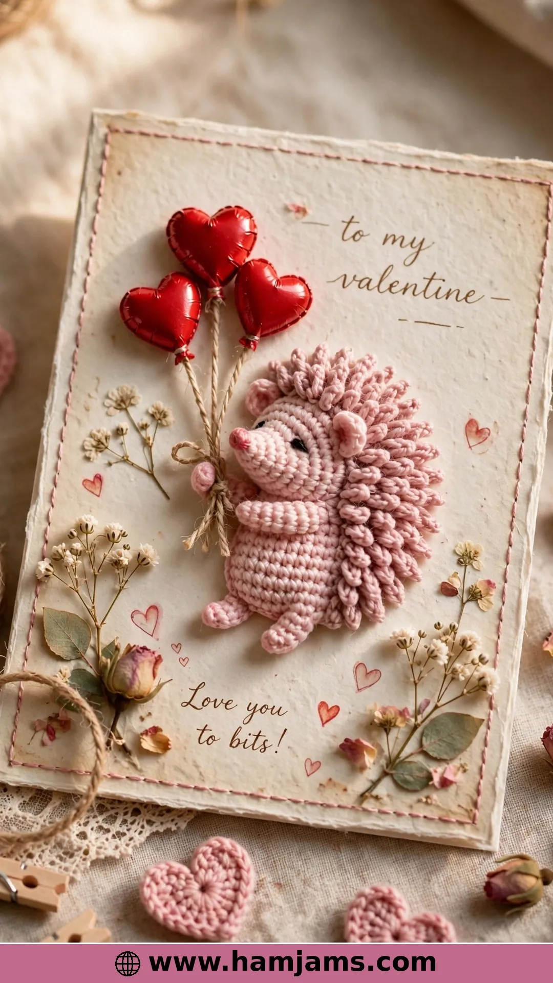 A Tiny Appliqué With Heart Balloons
