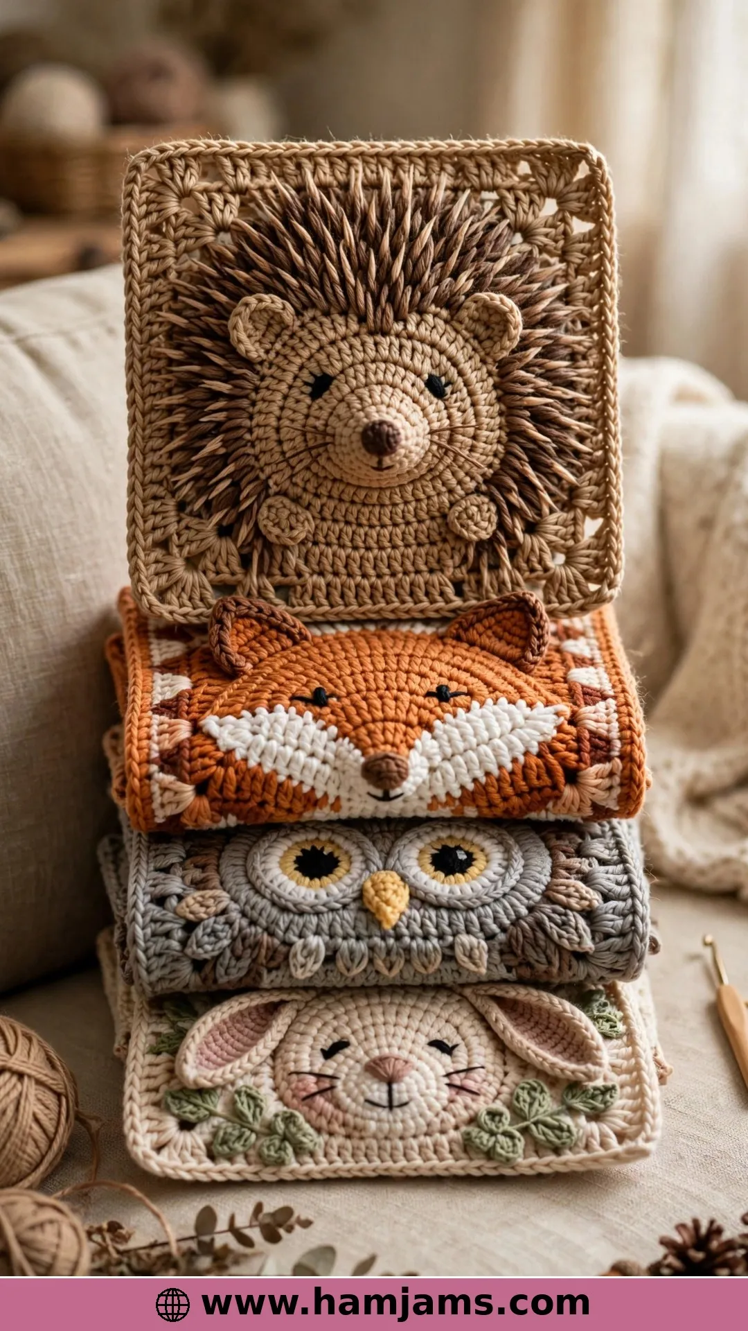 A Hedgehog Square for Blankets and Totes