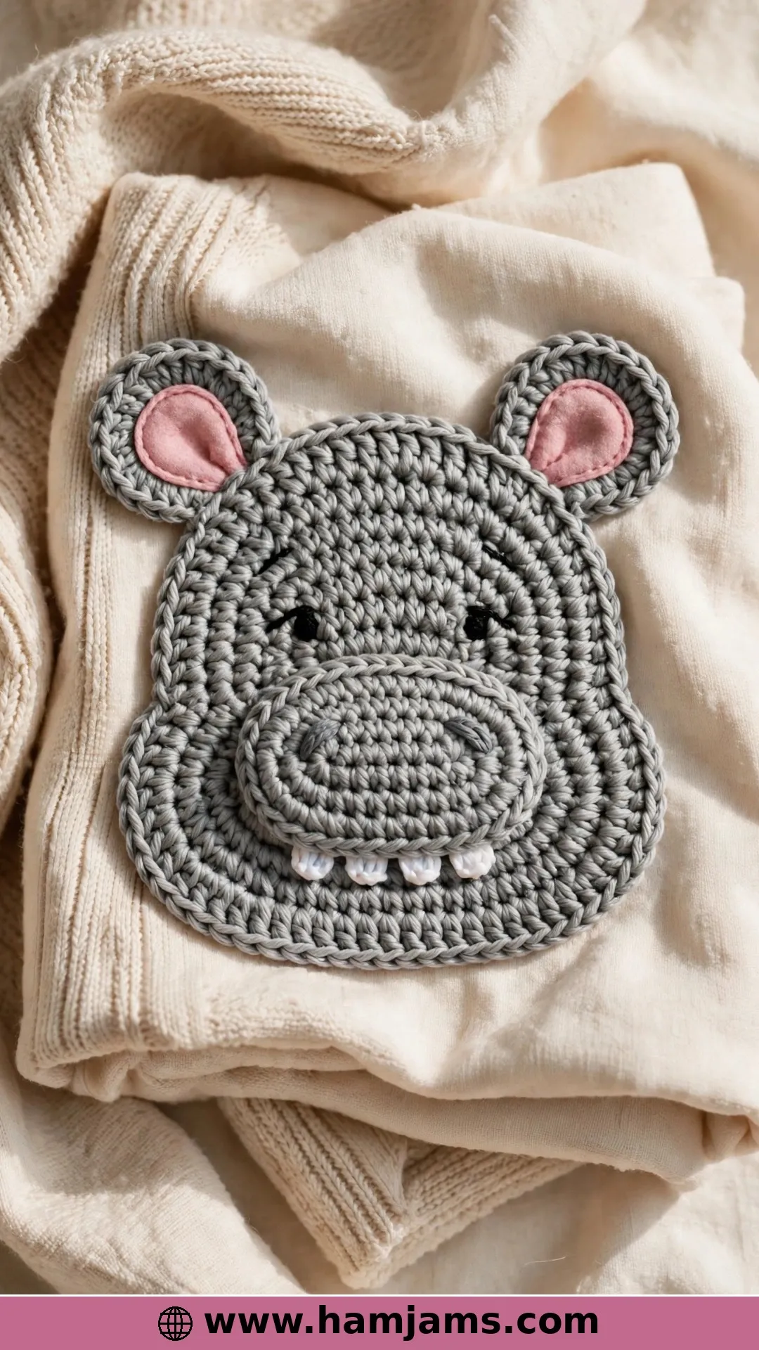 An Easy Hippo Appliqué in Three Sizes