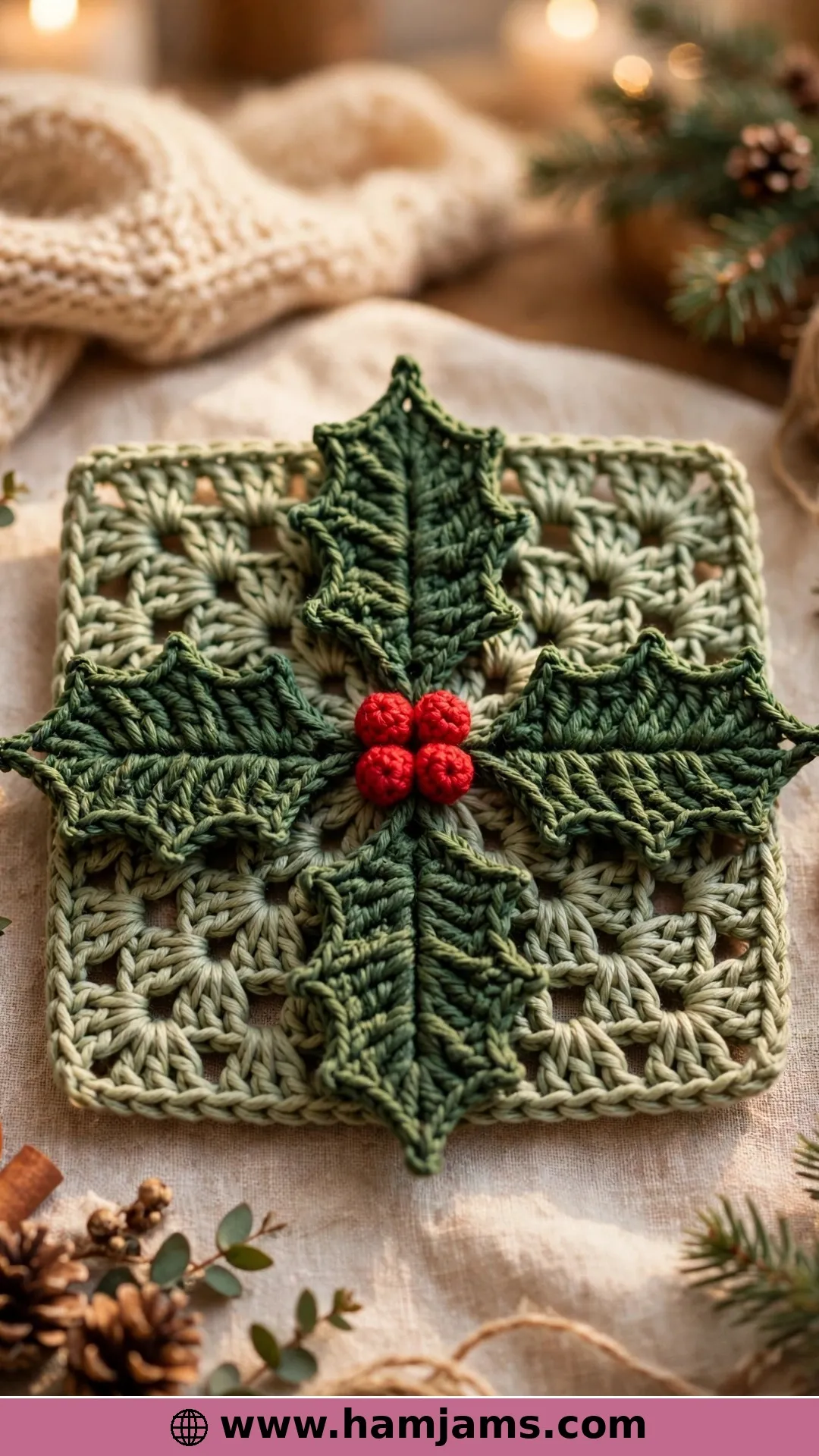Four Leaves Fanned on a Granny Square