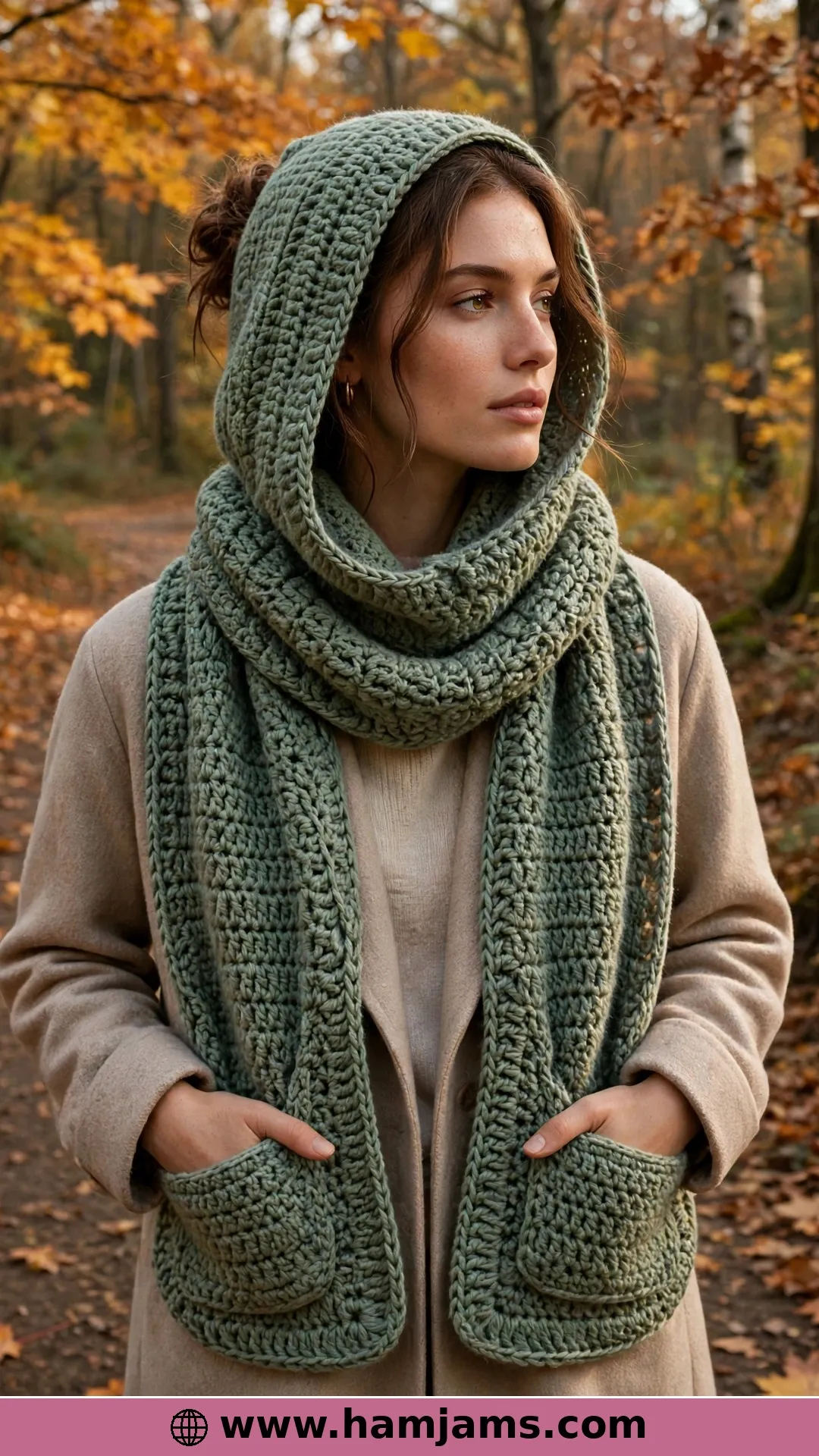 Woodland Moss-Stitch Scoodie