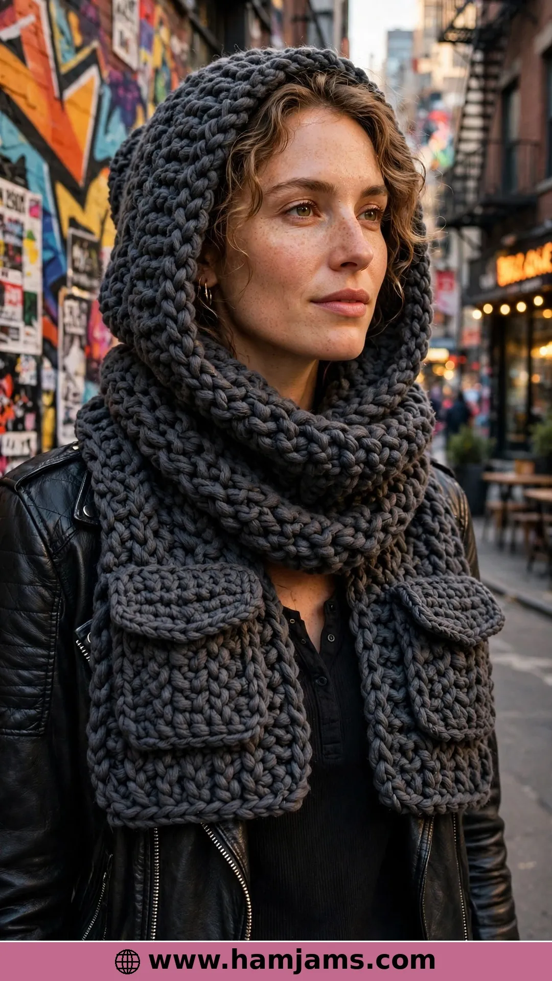 Englewood Super-Bulky Hoodie Scarf