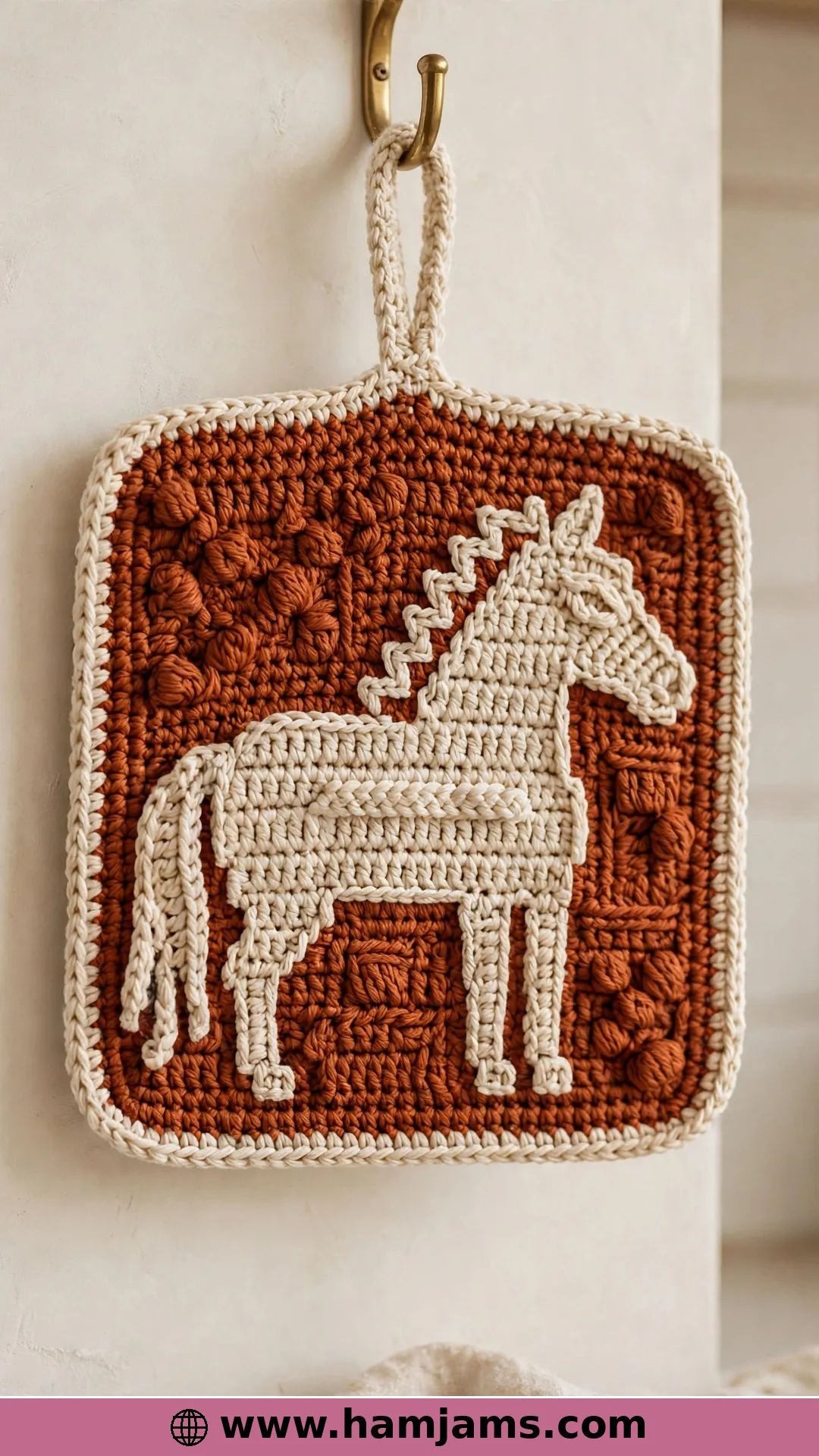 Tapestry Crochet Horse Potholder