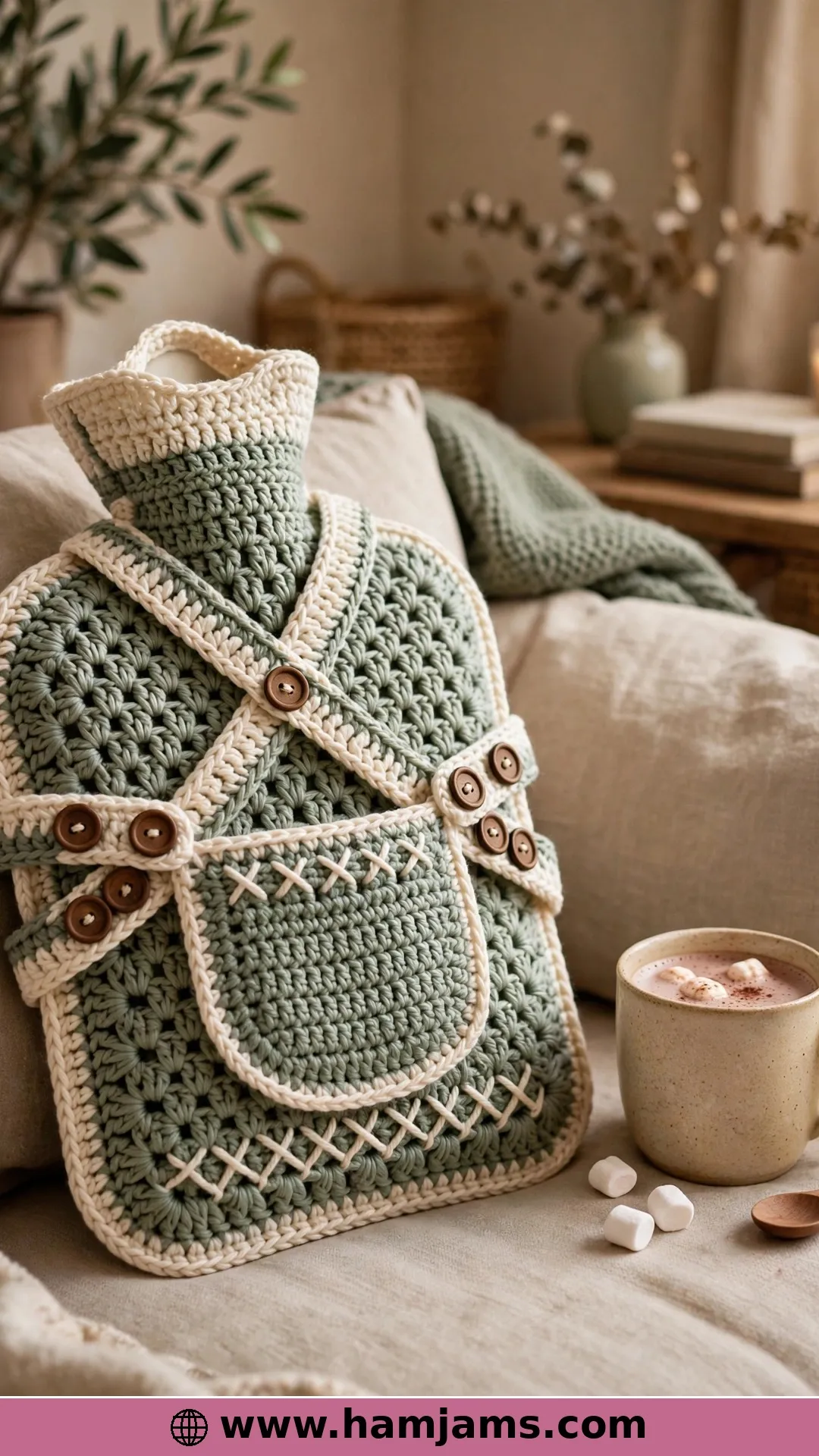 Crossed Stitches, a Hand-Warmer Pocket and Straps