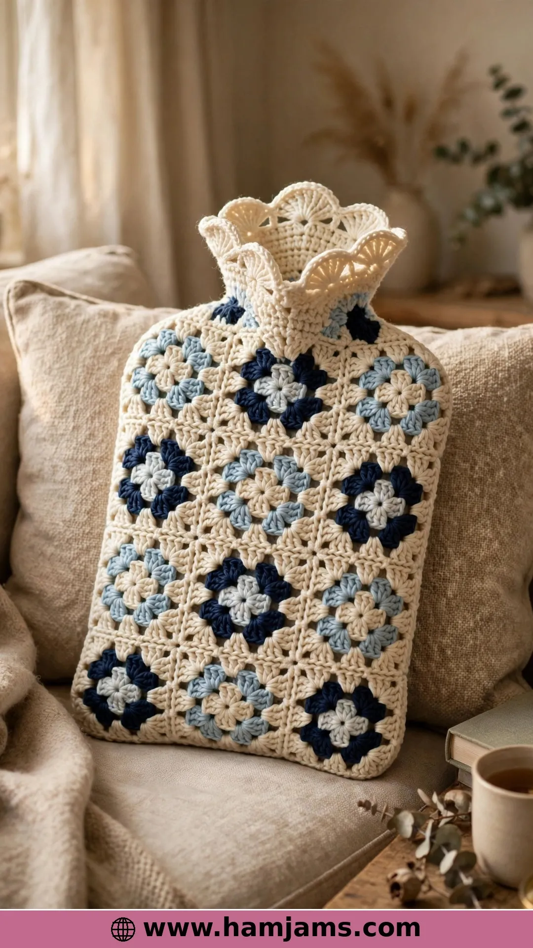 Mini Granny Squares in Seaside Blues