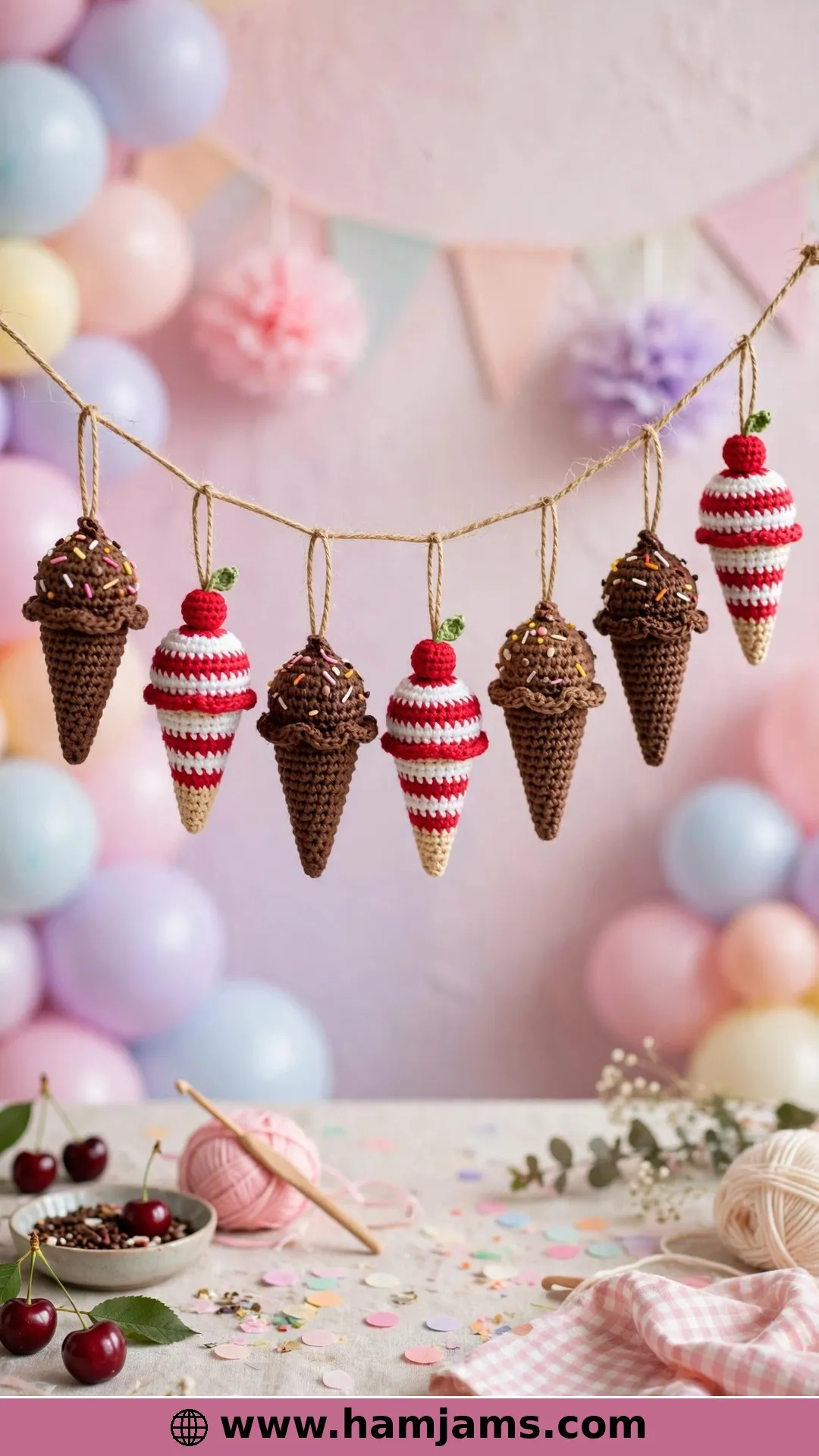 Mini Cones for Garlands, Charms and Mobiles