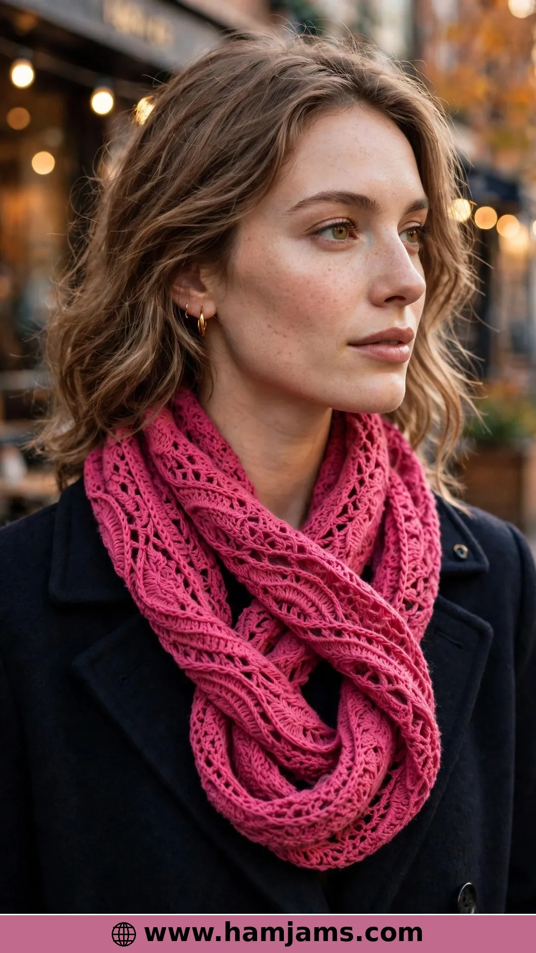 Charted Lace Waves in Self-Striping Wool