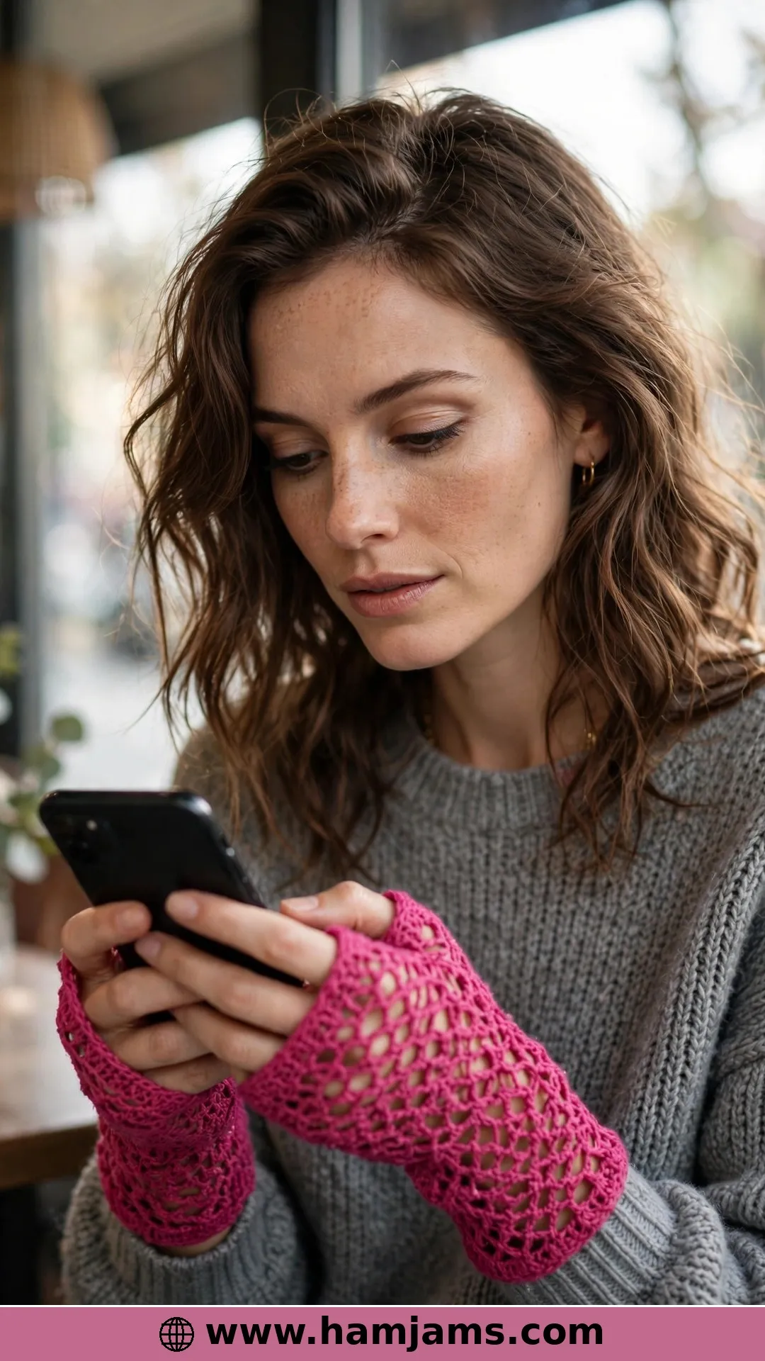 The One-Hour Texting Gloves in Airy Mesh Stitch