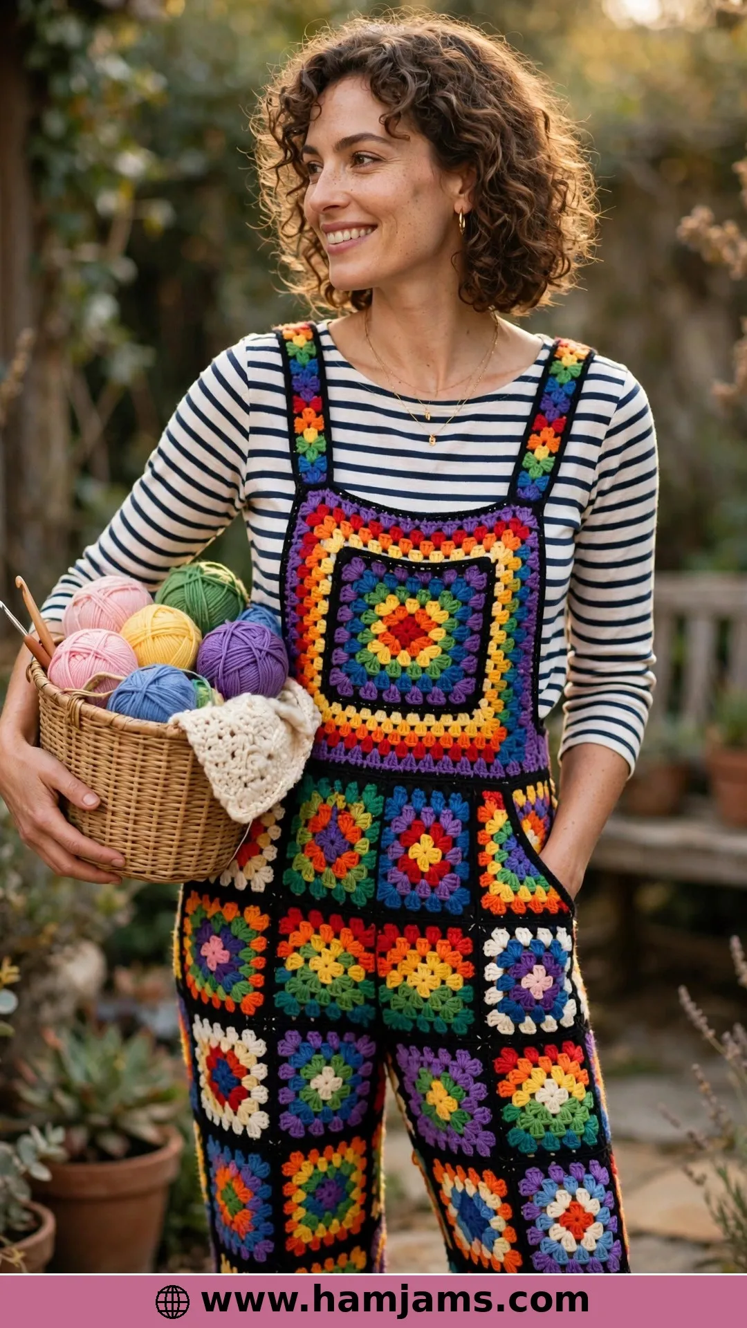 Classic Granny Square Overalls, Also No-Sew