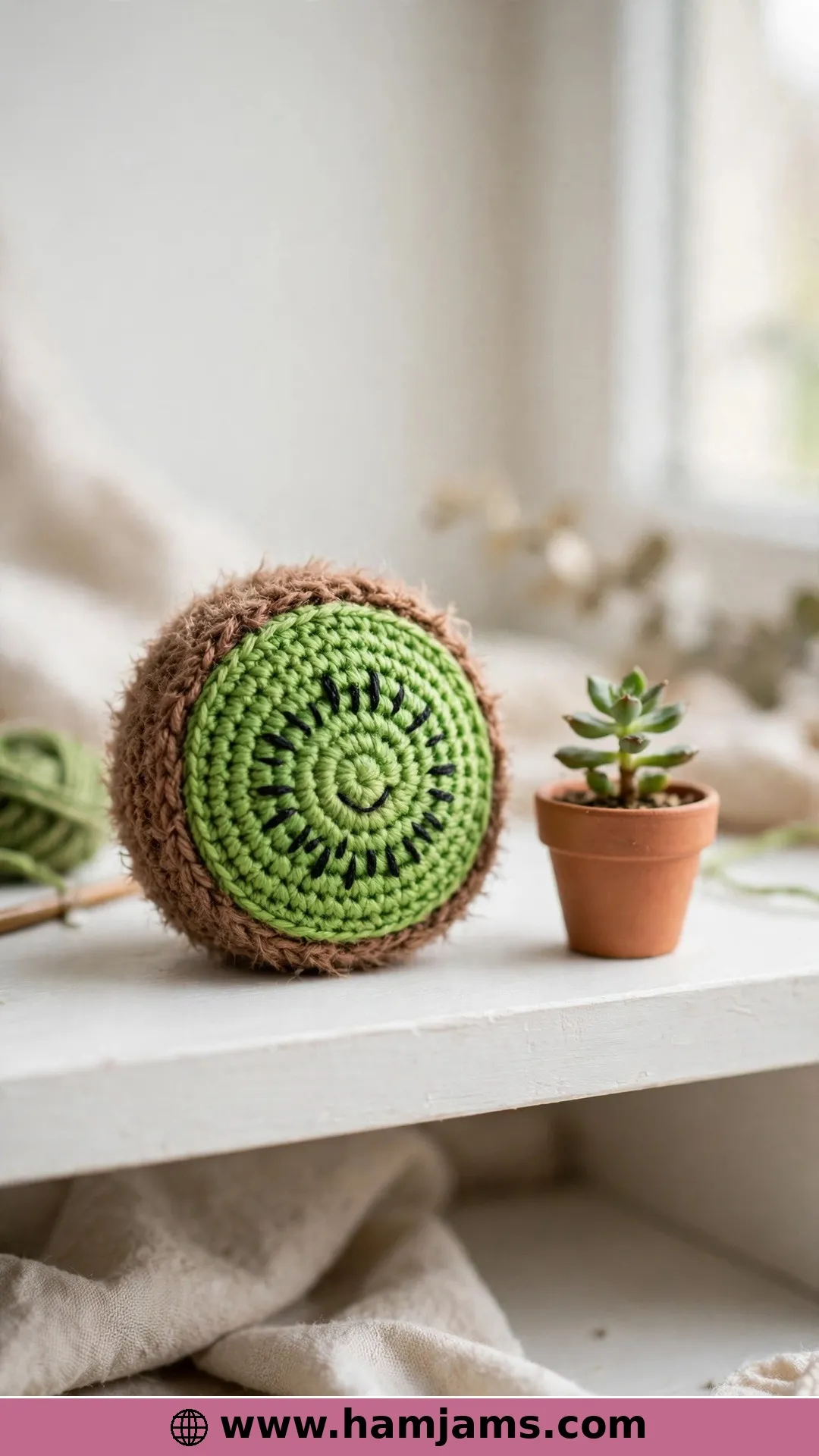 A Cheerful Amigurumi Kiwi Doll