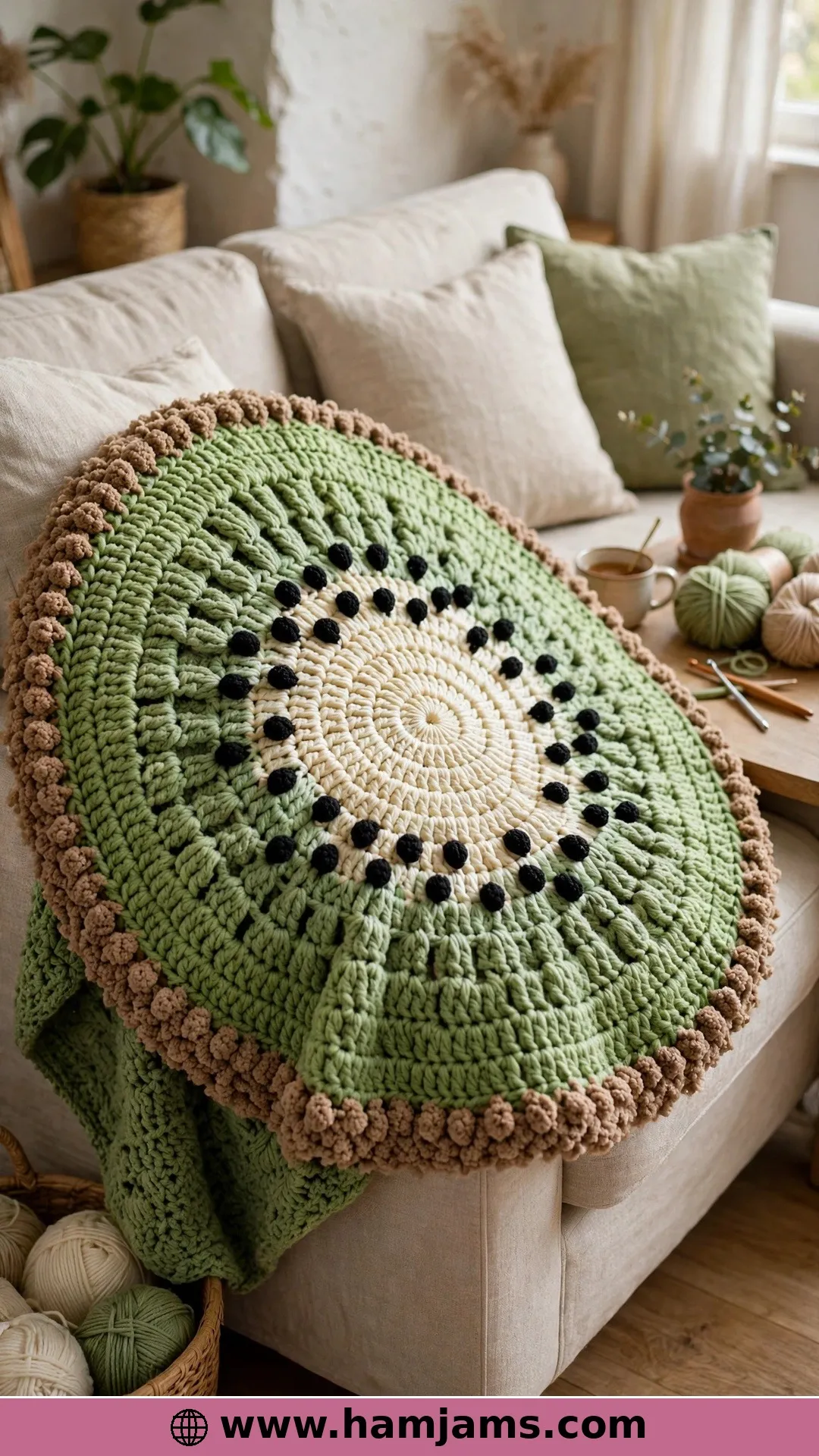 A Blanket Shaped Like a Giant Kiwi Slice