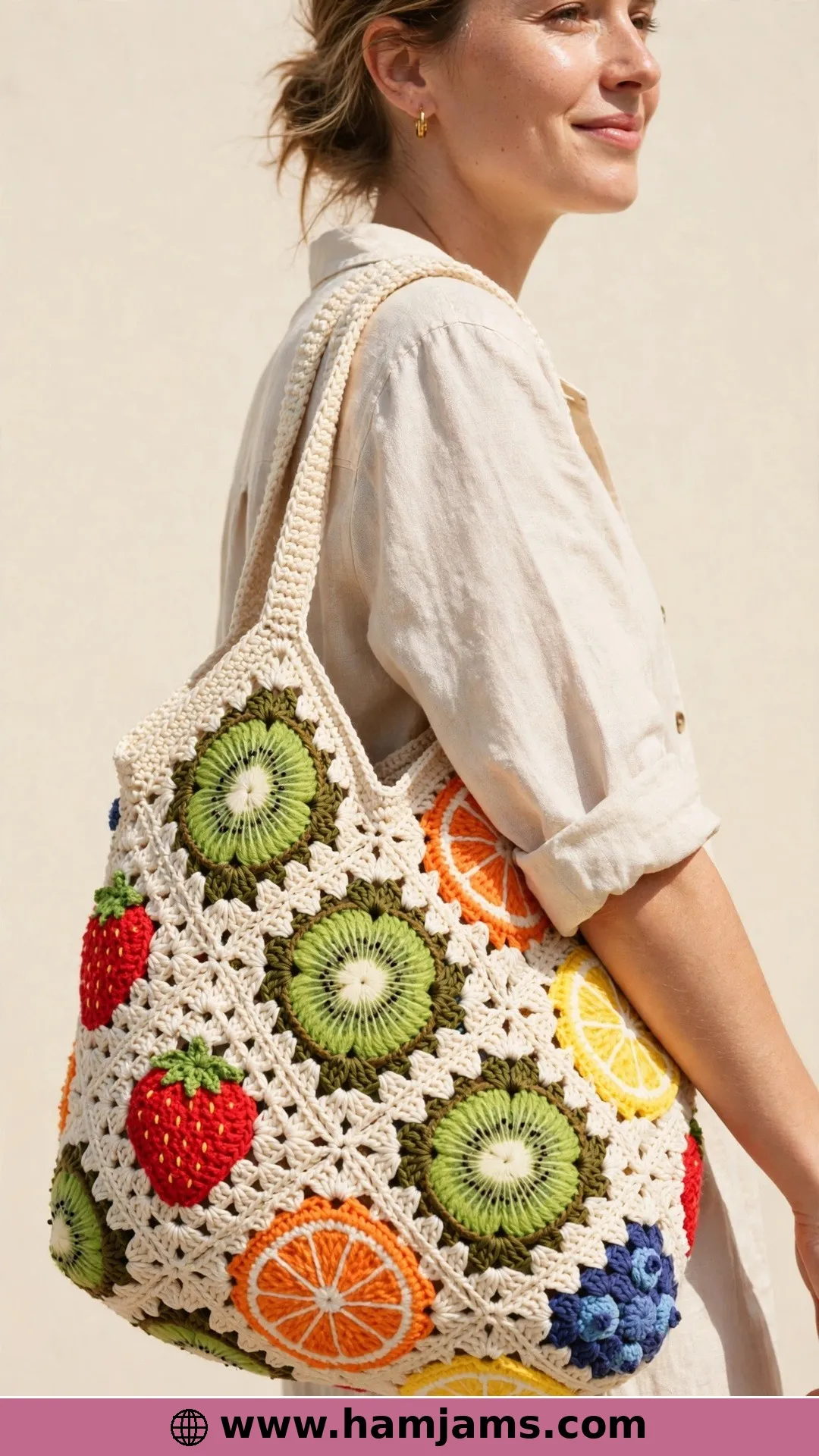 A Fruity Bag With Kiwi Squares, Taught on Video