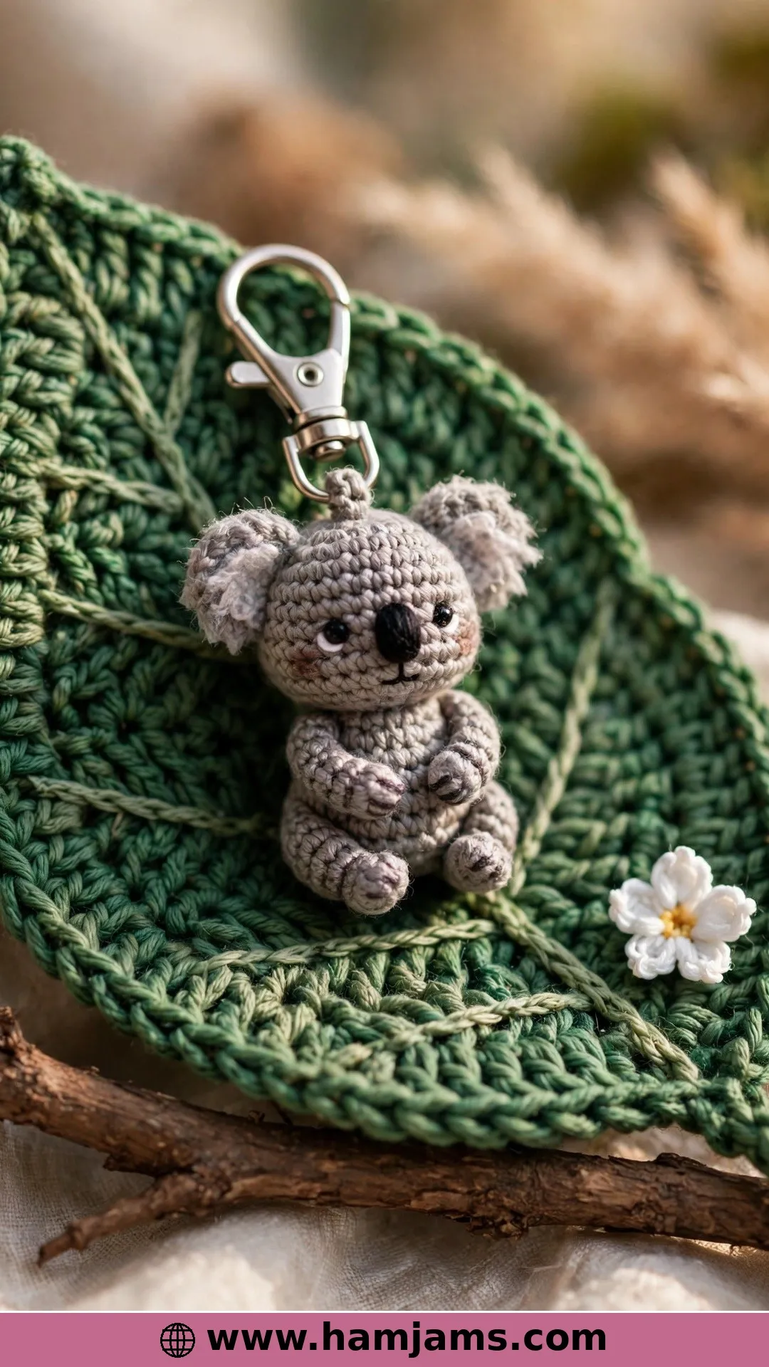 The Koala on a Leaf Keychain