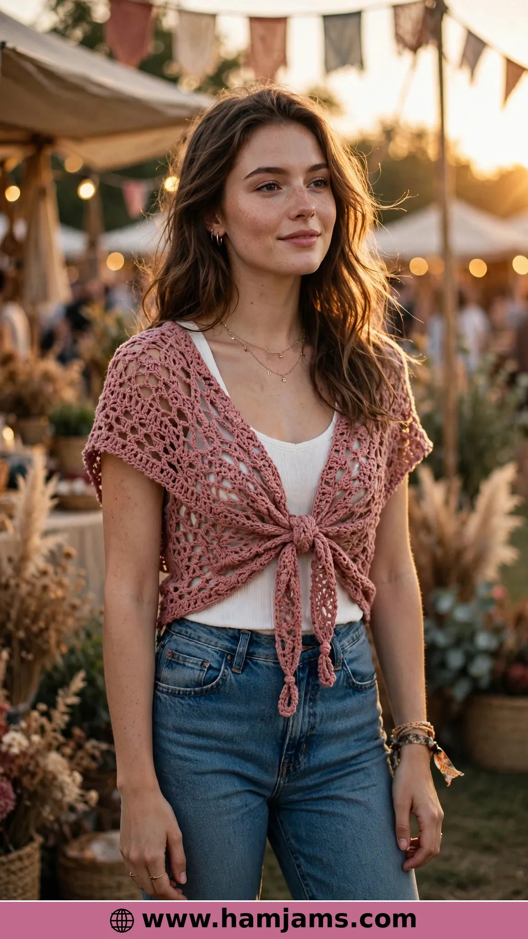 The Lil Sedona Boho Shrug With the Tie Front