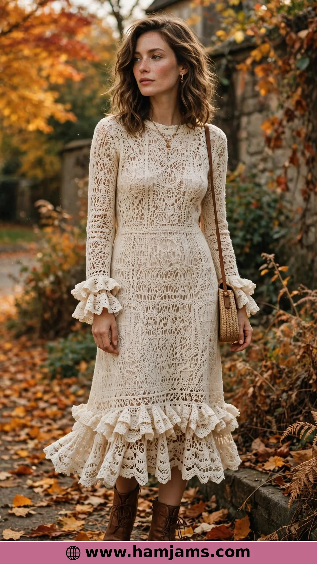 A Vintage Dress With a Lacy Ruffle