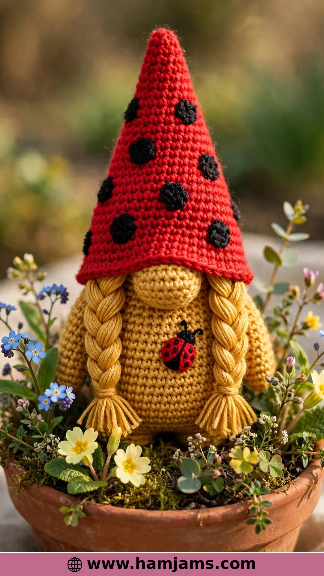 The Ladybug Gnome With Braids