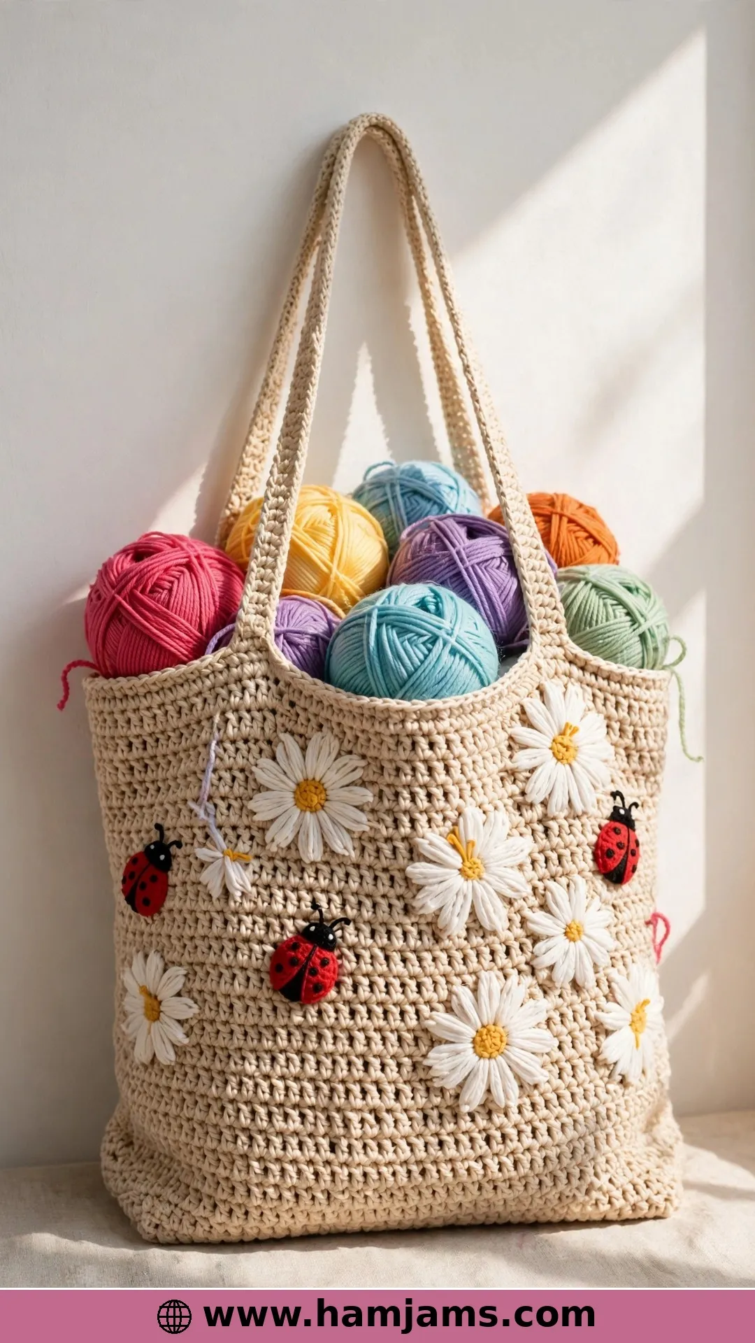 The Daisies and Ladybugs Tote Bag