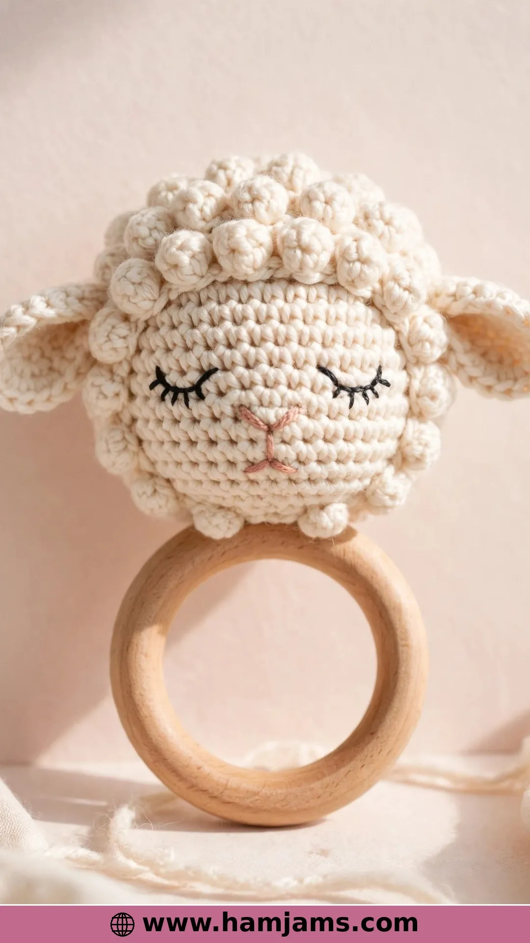 The Lamb Rattle on a Wooden Ring
