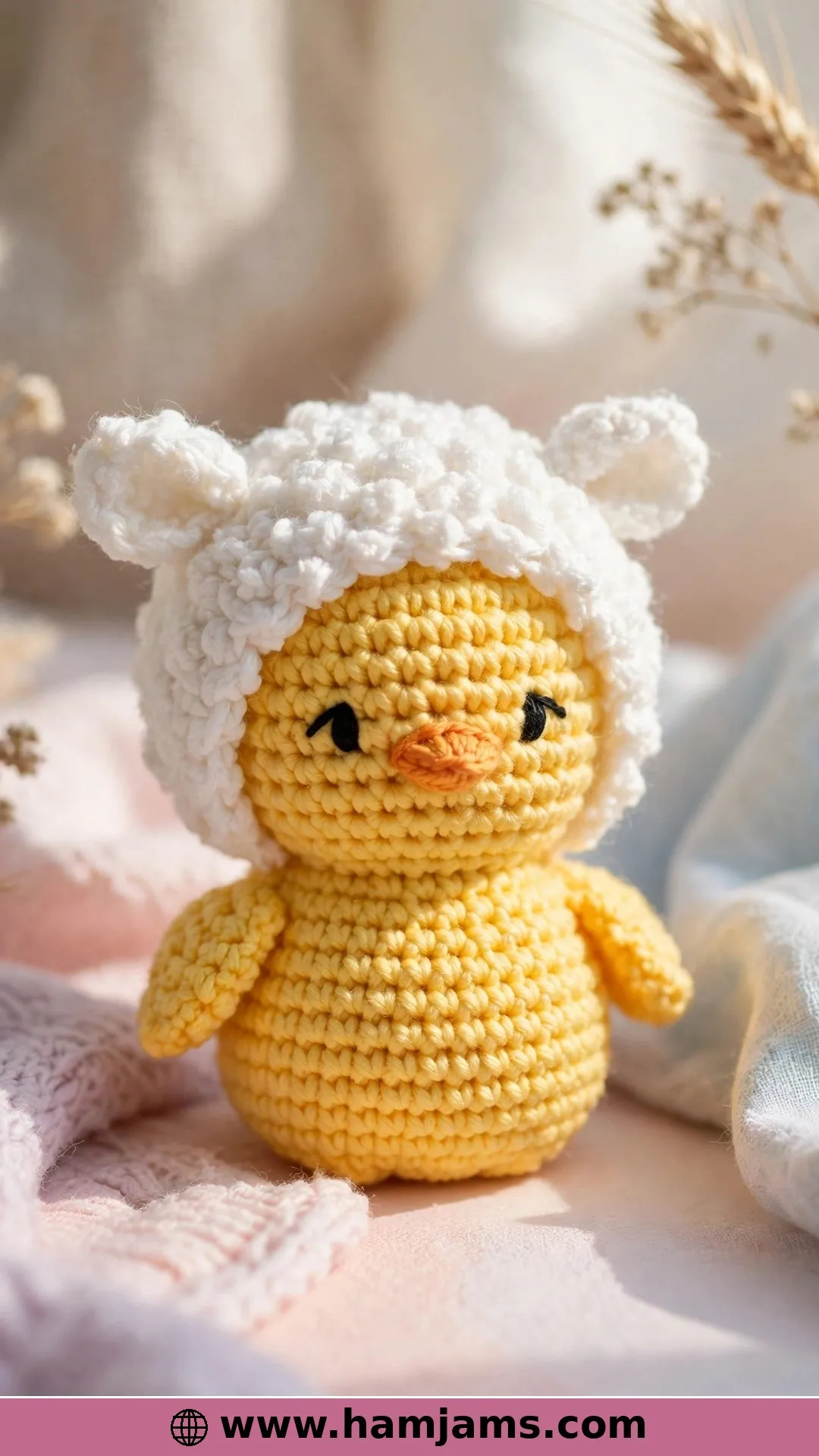 A Tiny Chick in a Lamb Hat