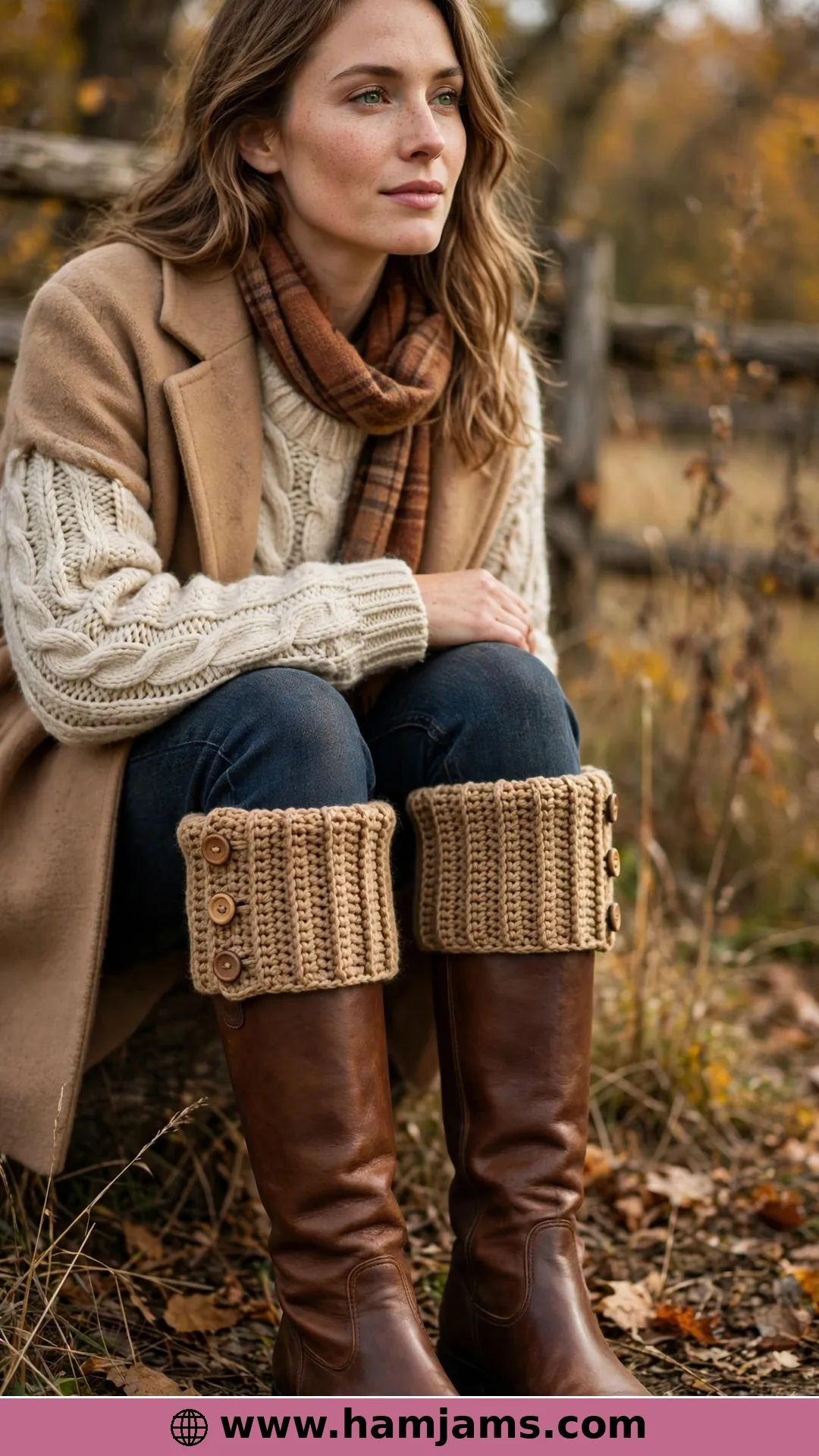 Ribbed Cuffs With Button Detail