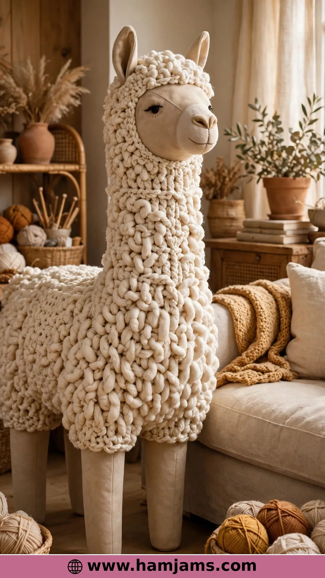 The Big Standing Llama in Textured Homespun