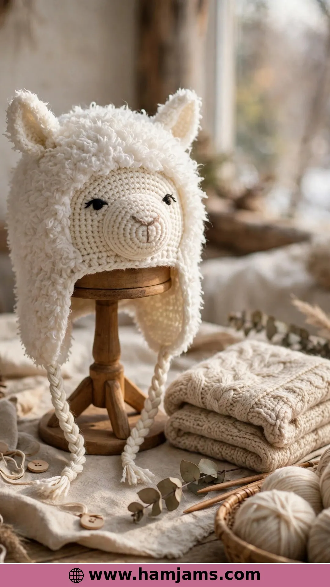 The Fuzzy Earflap Llama Hat