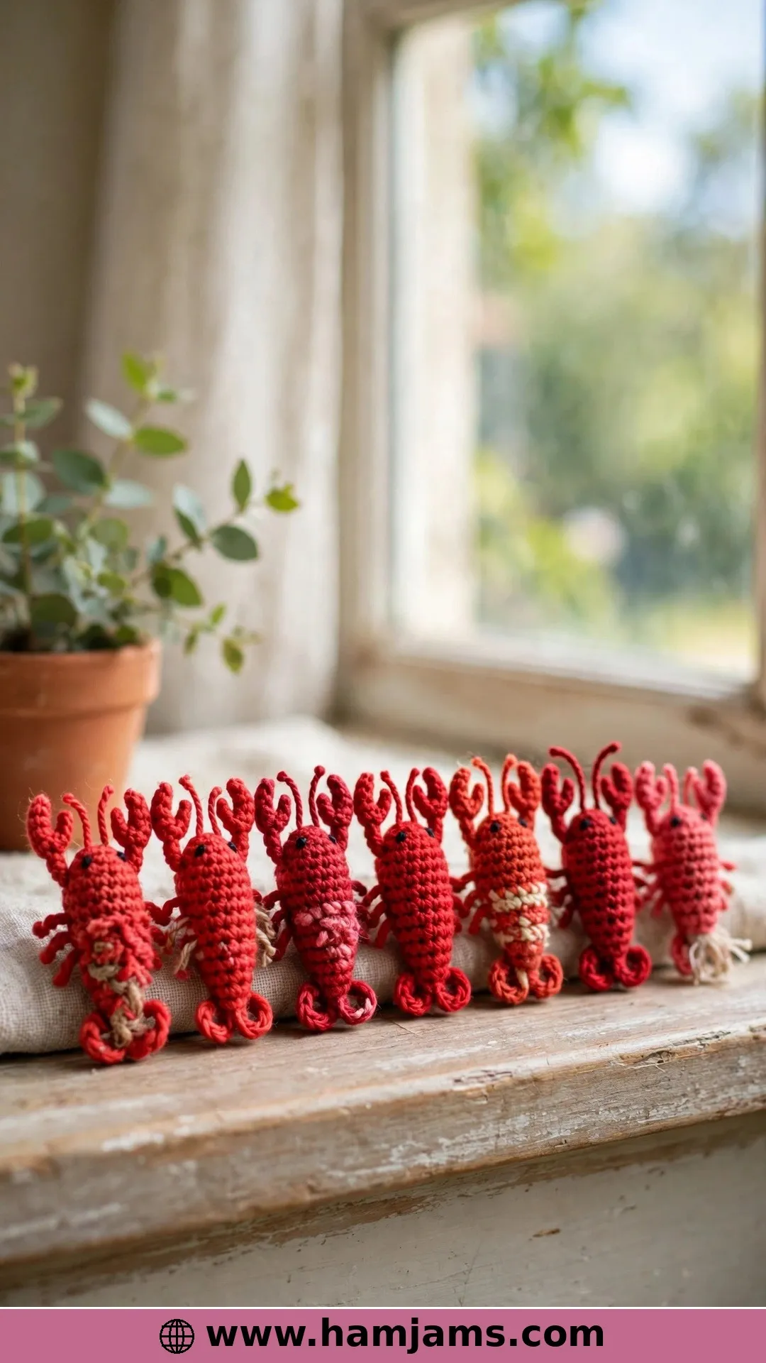 Teeny Tiny Lobsters From Scrap Yarn