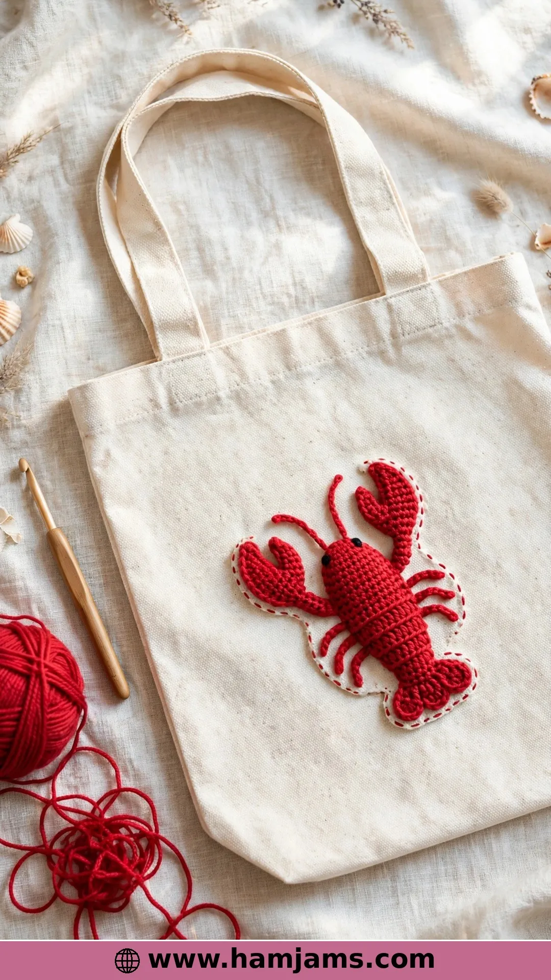A Lobster Appliqué for Blankets and Bags