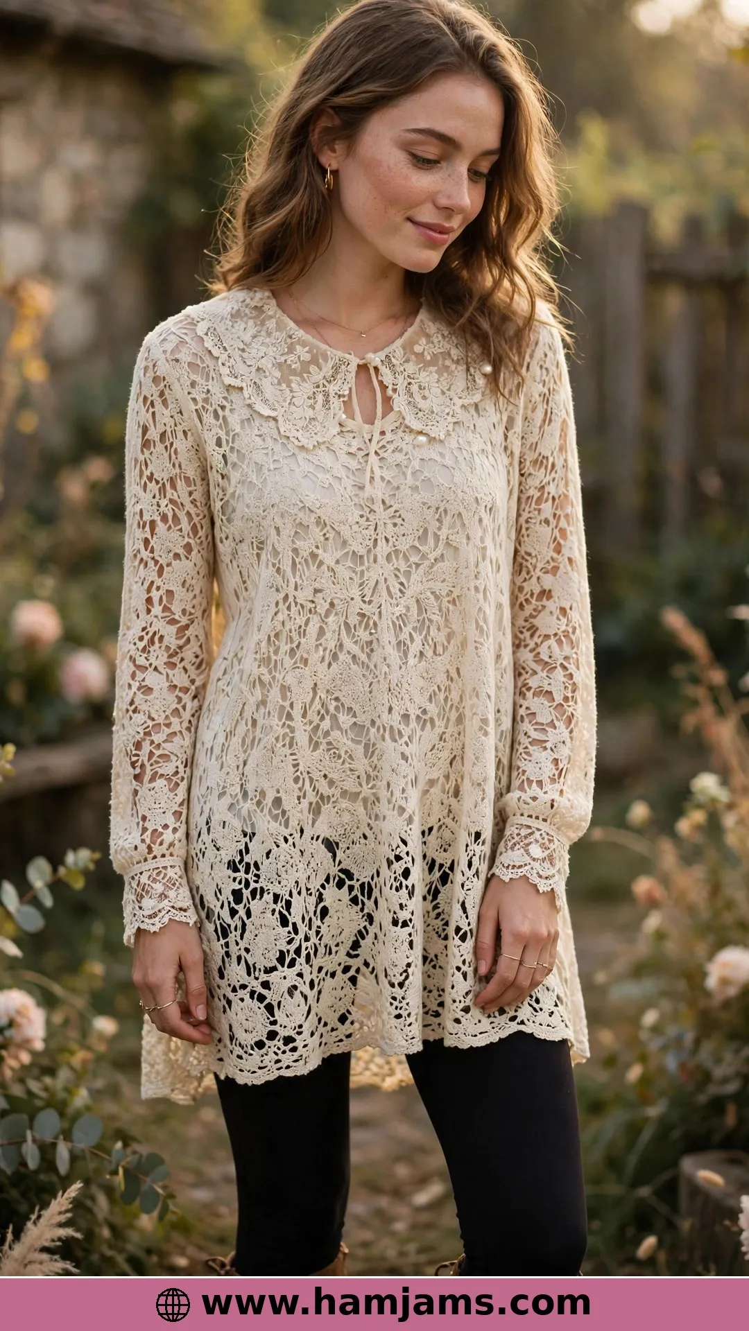 A Lace Tunic With a Detachable Collar