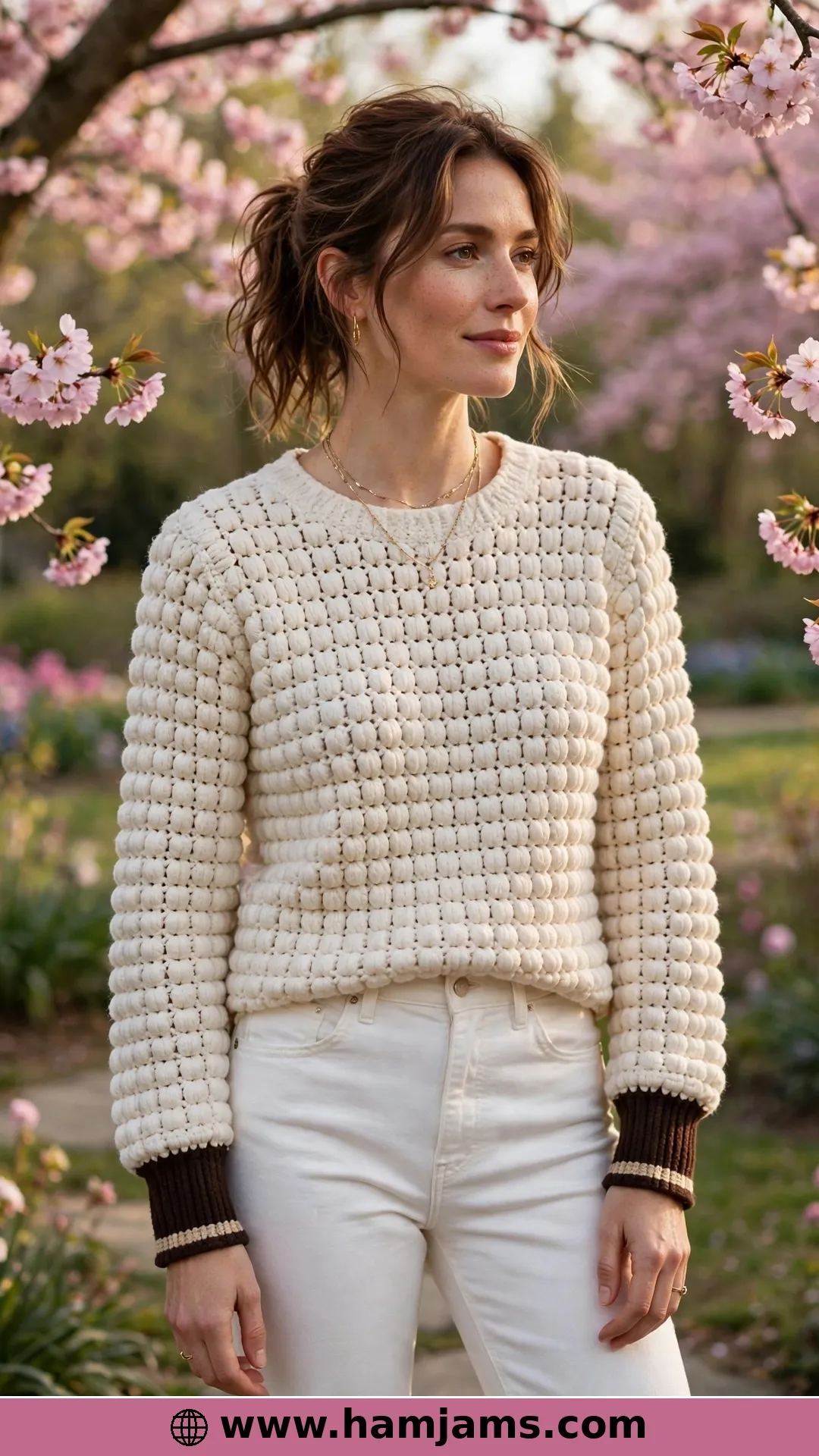 Puff Stitch All Over, in Spring Cotton