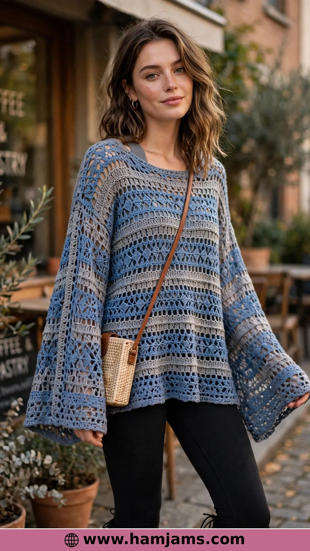 The Batwing Tunic With Charted Lace Stripes