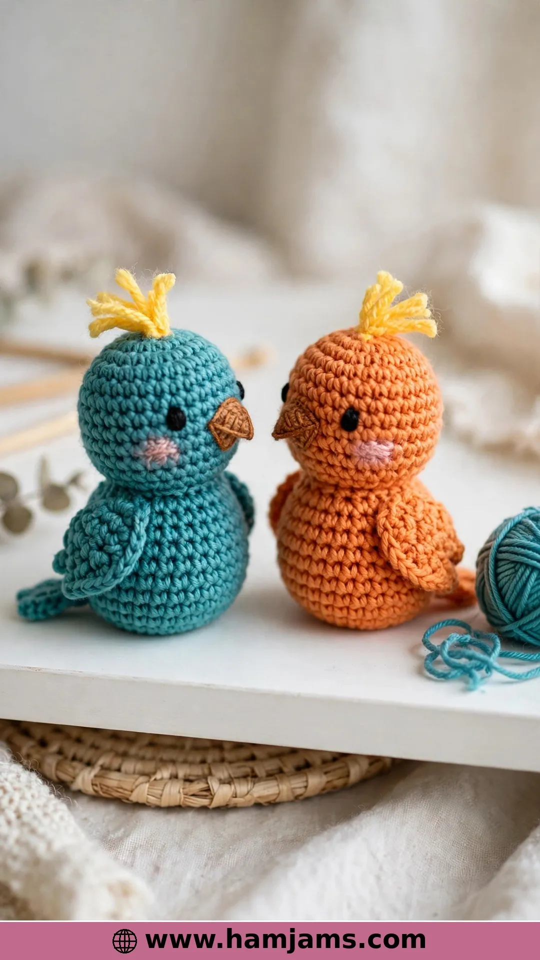 Teal and Orange Lovebirds by MJ Carlos