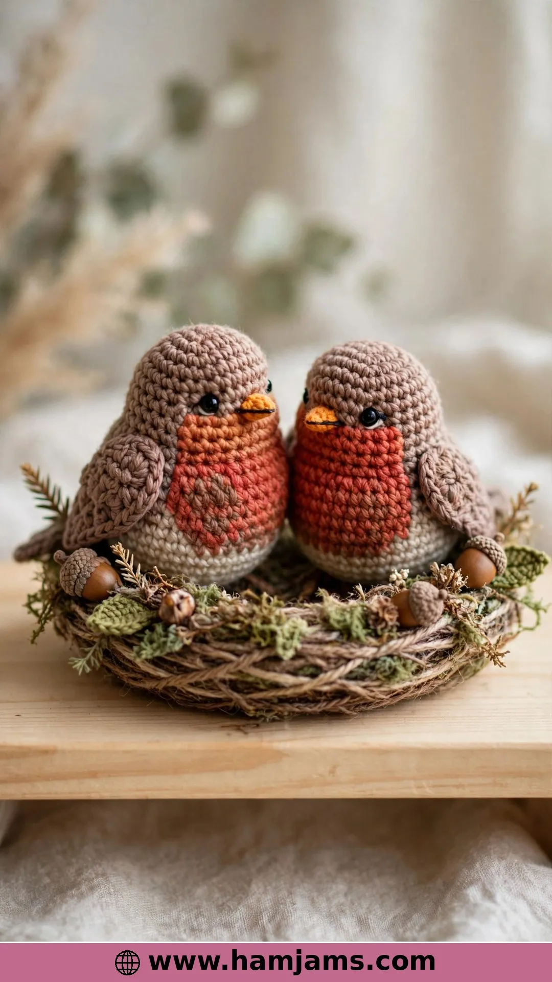 A Pair of Robins Sharing Their Nest