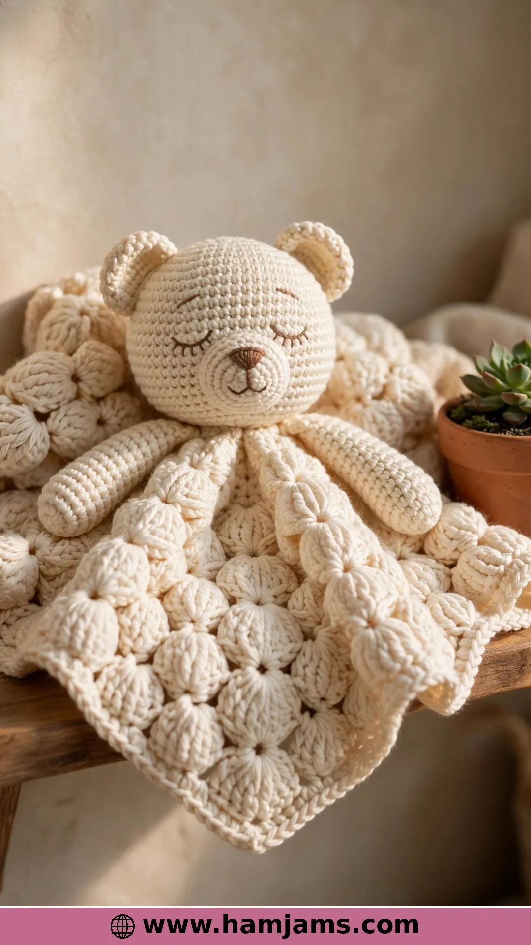 The Honey Bear with the Puff-Stitch Hexagon