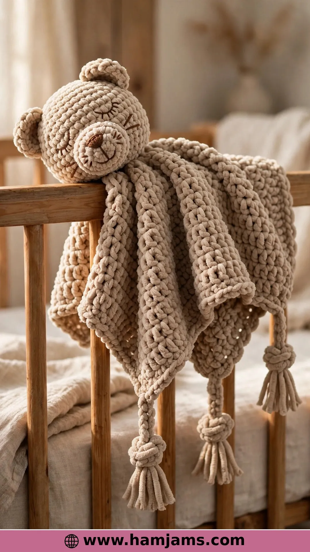 The Chenille Bear Snuggler with Knotted Legs