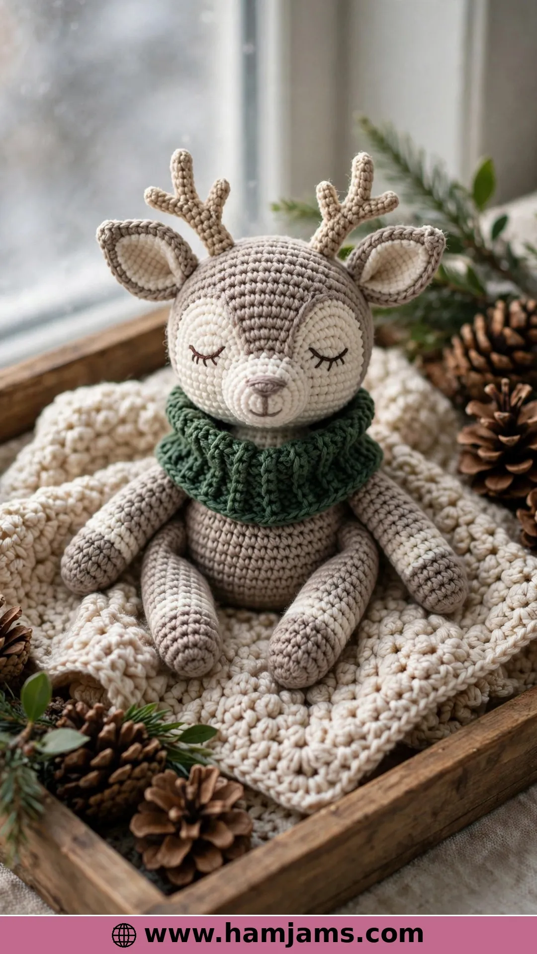 A Woodland Deer in a Forest-Green Cowl