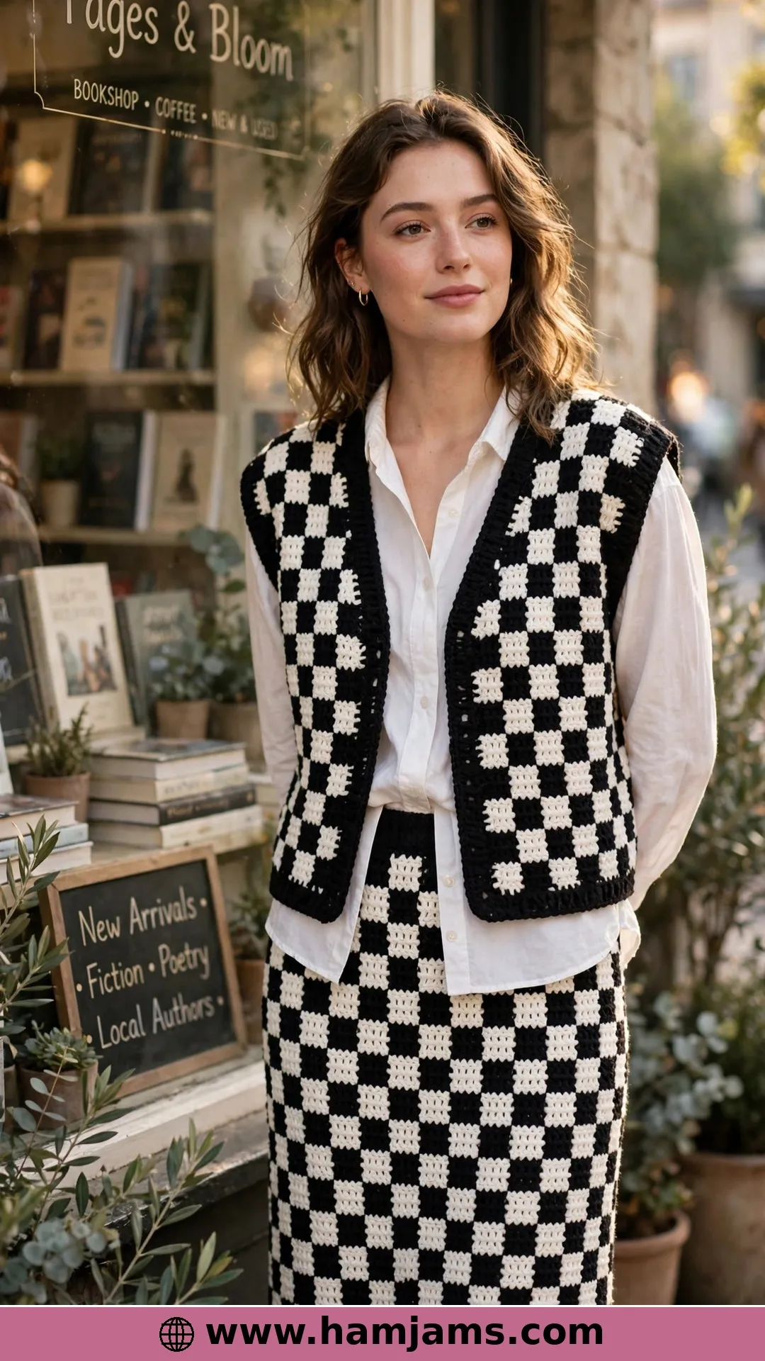 The Checkerboard Vest and Skirt Set