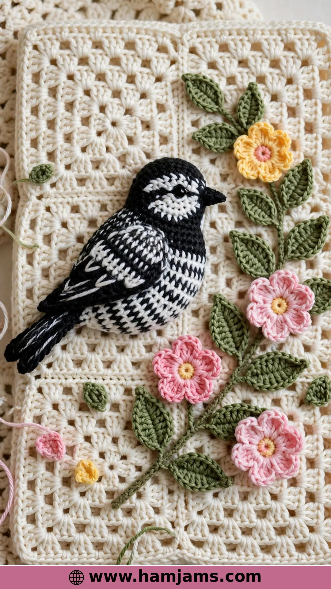 Bird and Flower Applique Set