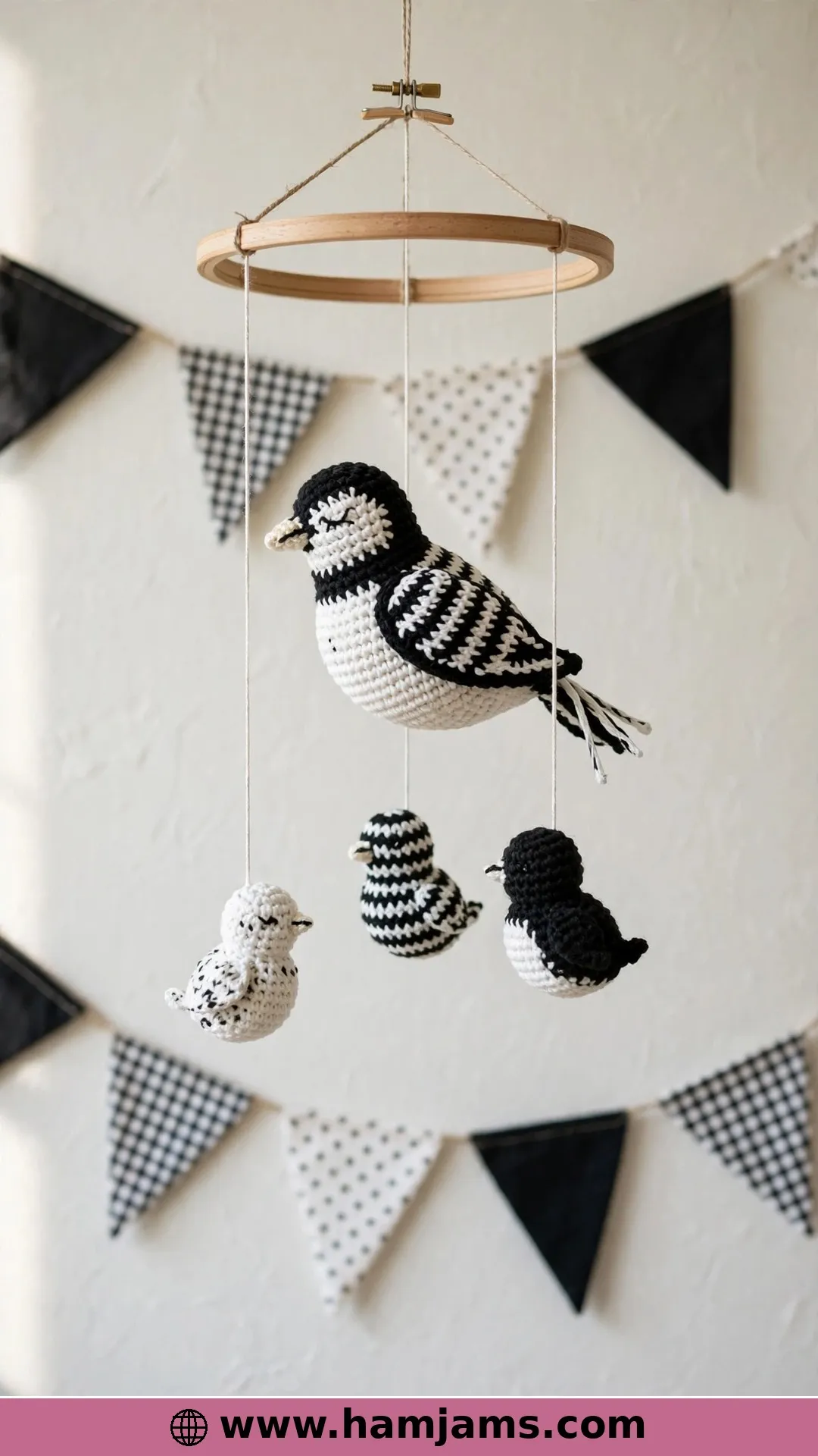 Mama Bird and Chicks Mobile