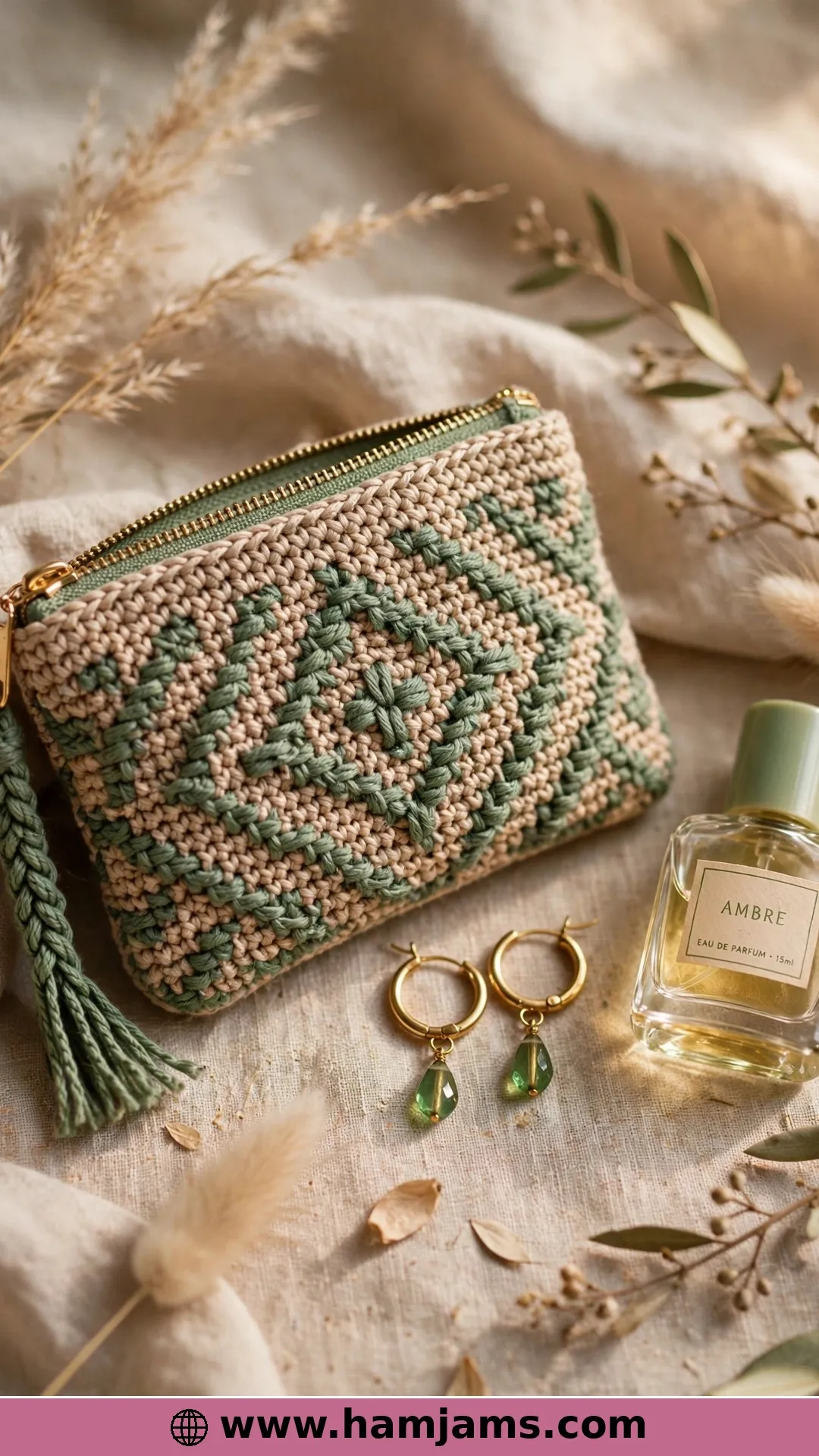 The Madison: Beginner-Friendly Tapestry in Sand and Green