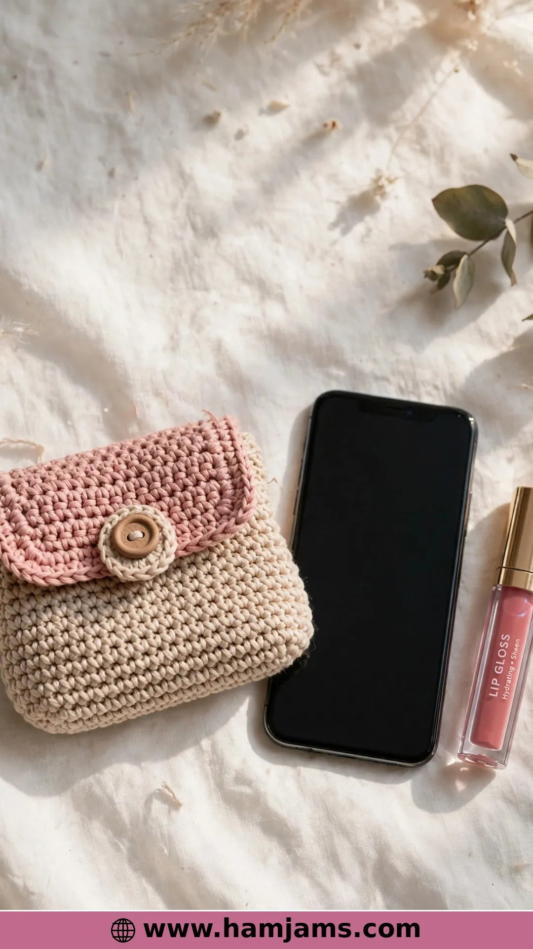 A Tiny Button-Flap Bag for Touch-Ups