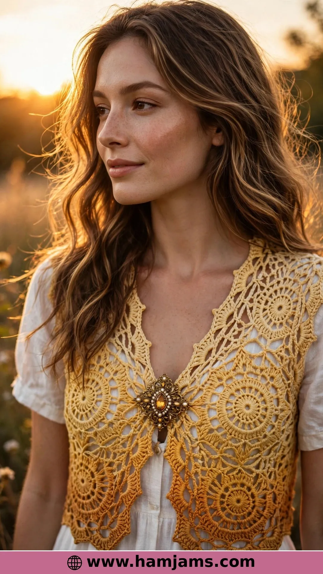 Ombre Sunshine, Closed With a Brooch