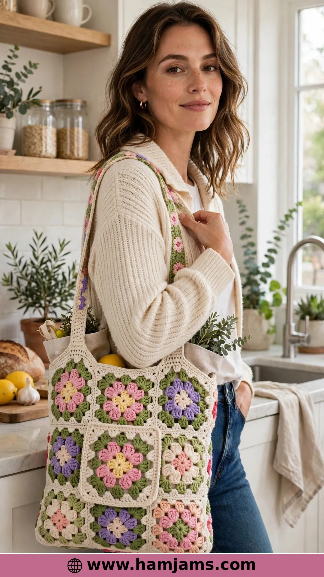 Thirteen Floral Squares and a Front Pocket